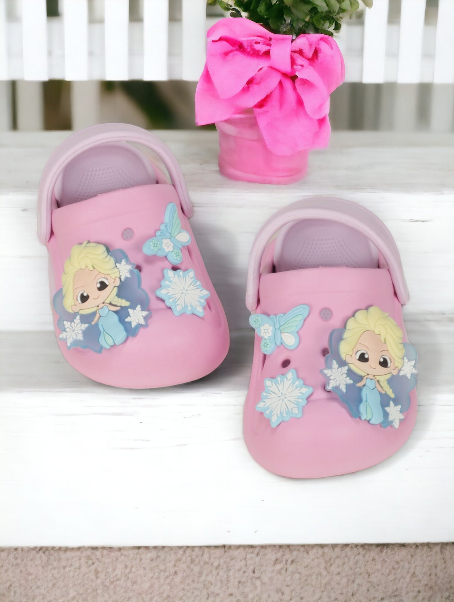 Princess Applique Anti-Slip Clogs - Pink