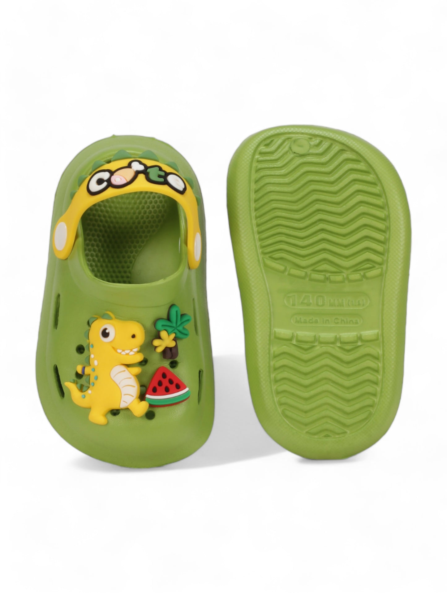 Crocodile Applique Anti-Slip Clogs - Green
