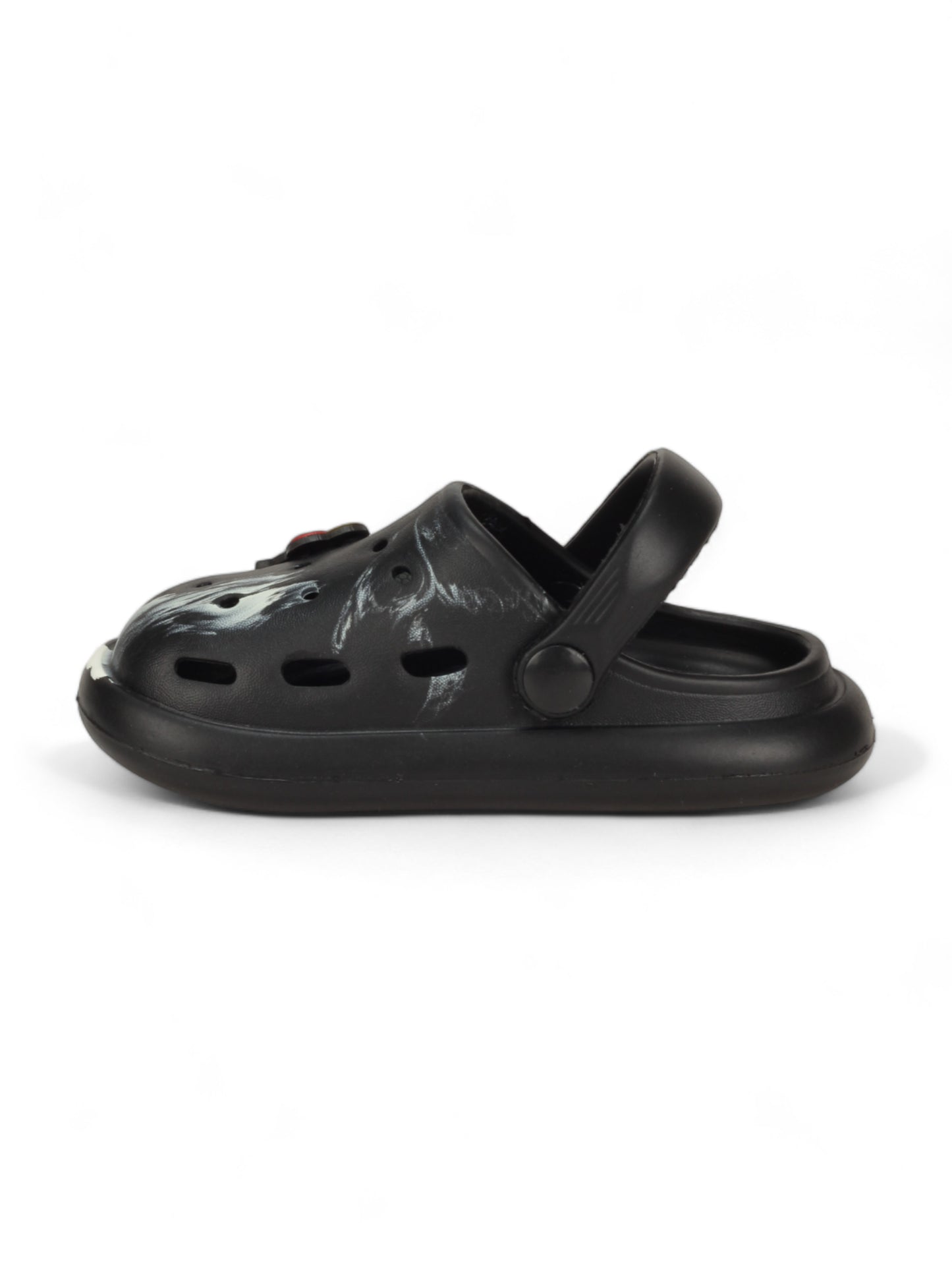 Marble Look Balloon Applique Anti-Slip Clogs - Black