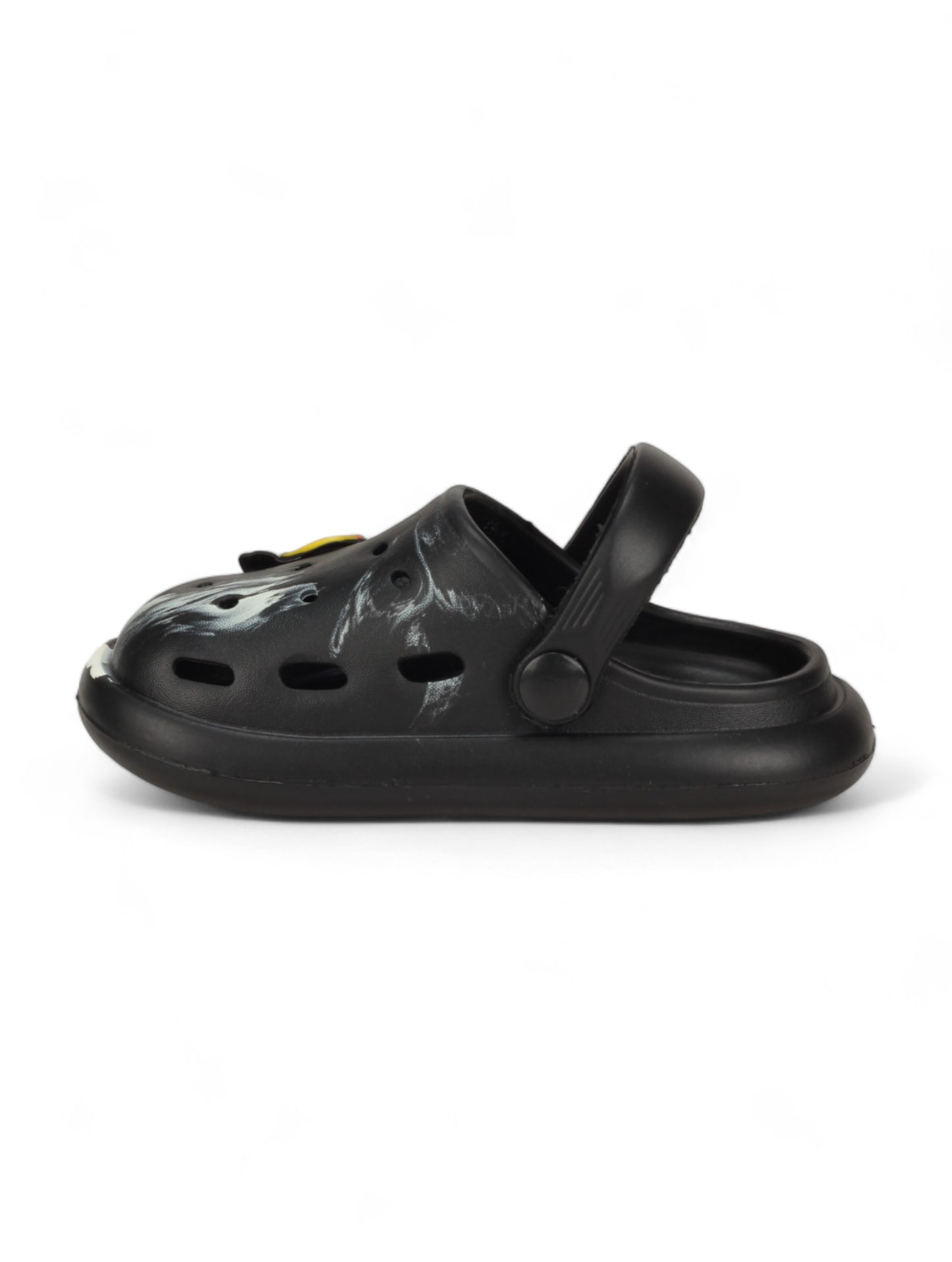 Marble Look Hot Air Balloon Applique Anti-Slip Clogs - Black