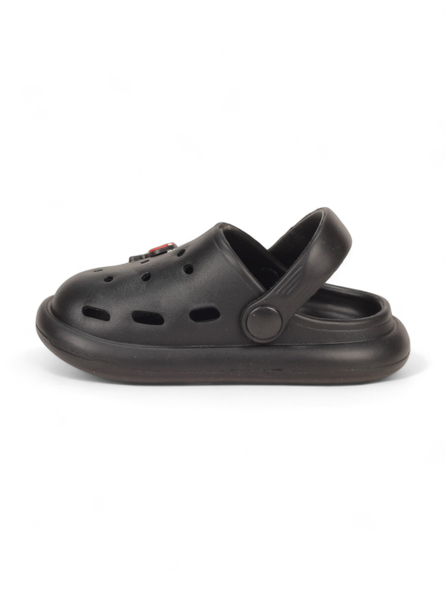 Marble Look Mushroom Applique Anti-Slip Clogs - Black