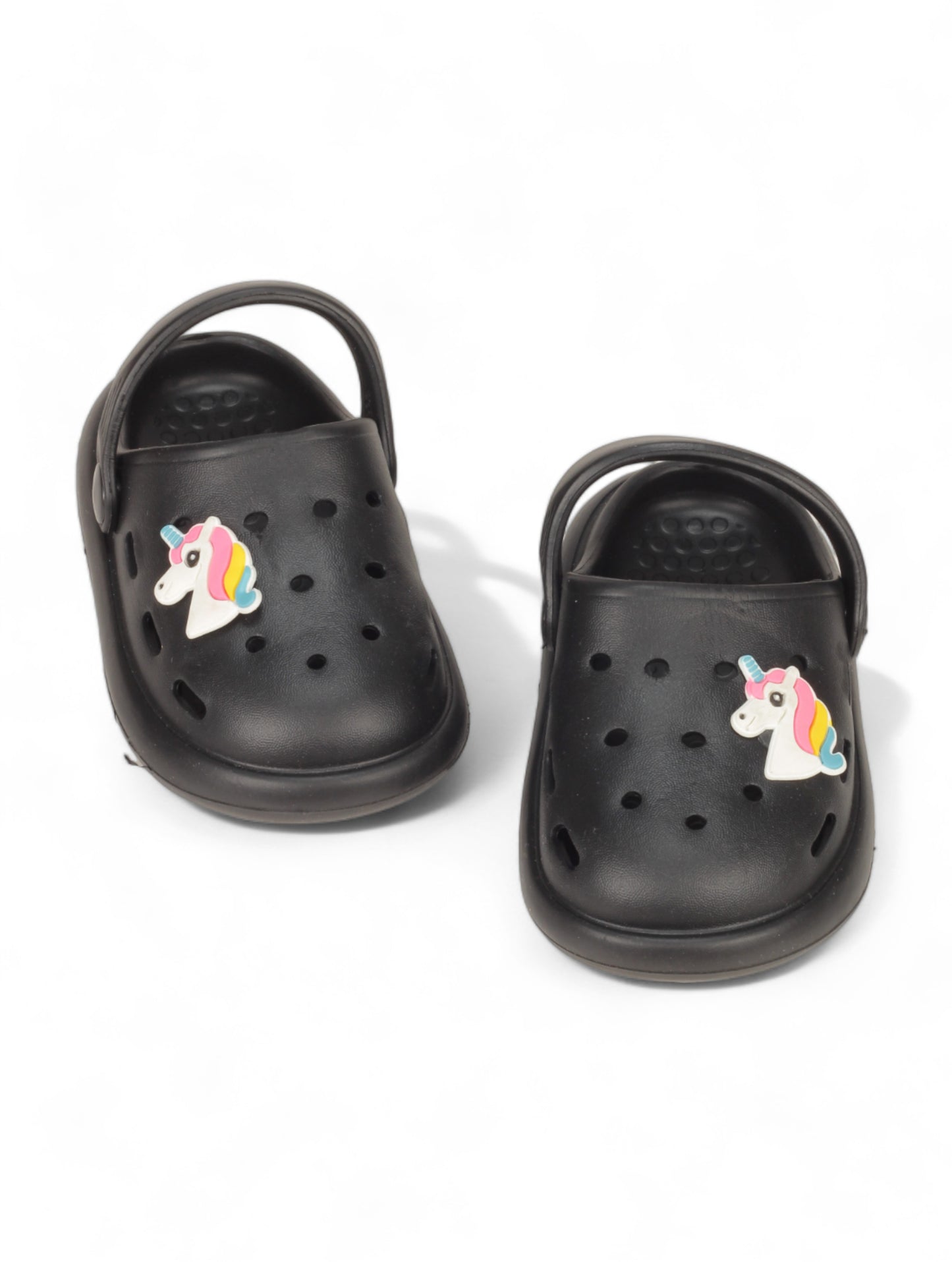 Marble Look Unicorn Applique Anti-Slip Clogs - Black