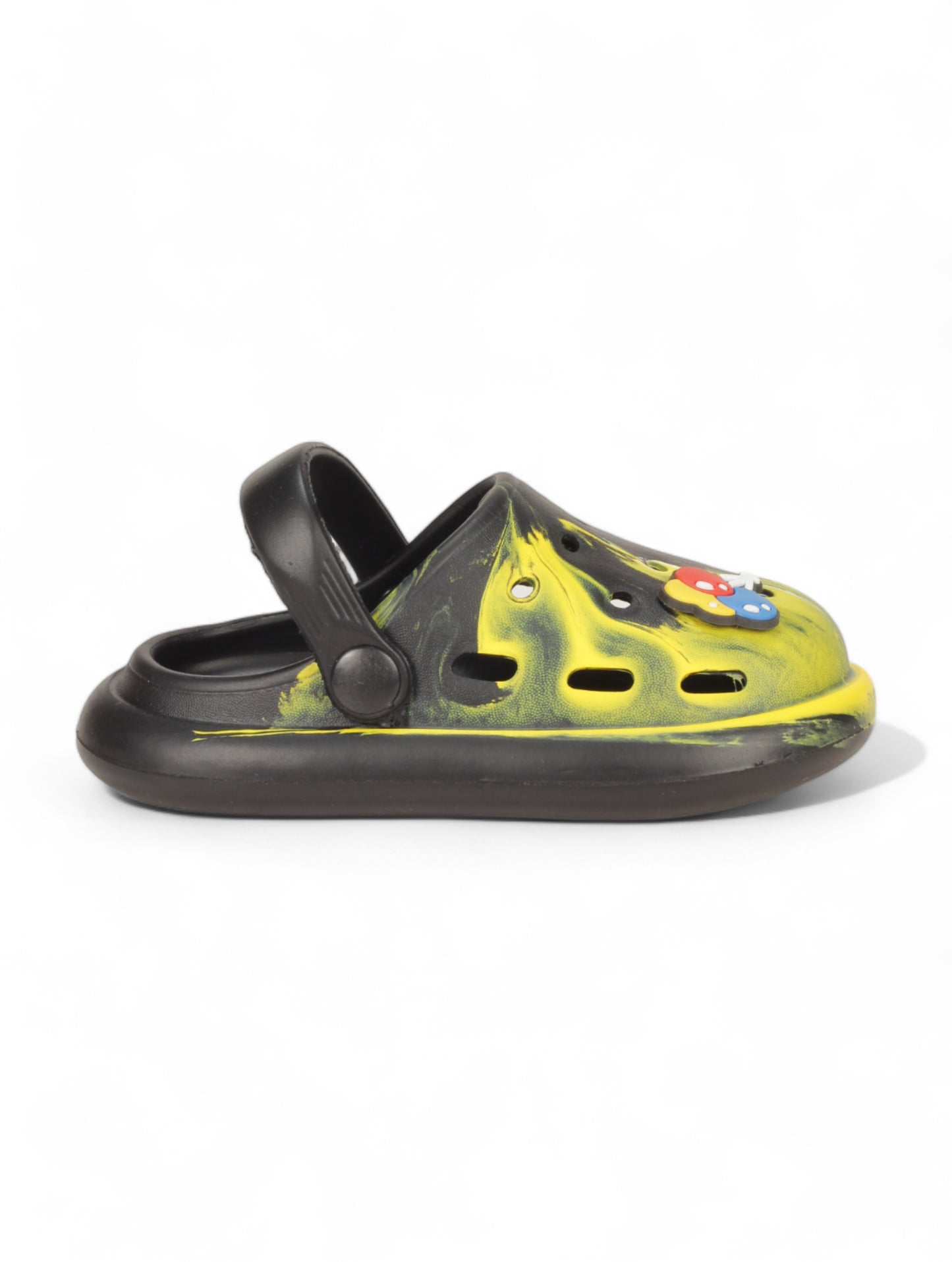 Marble Look Balloon Applique Anti-Slip Clogs - Black