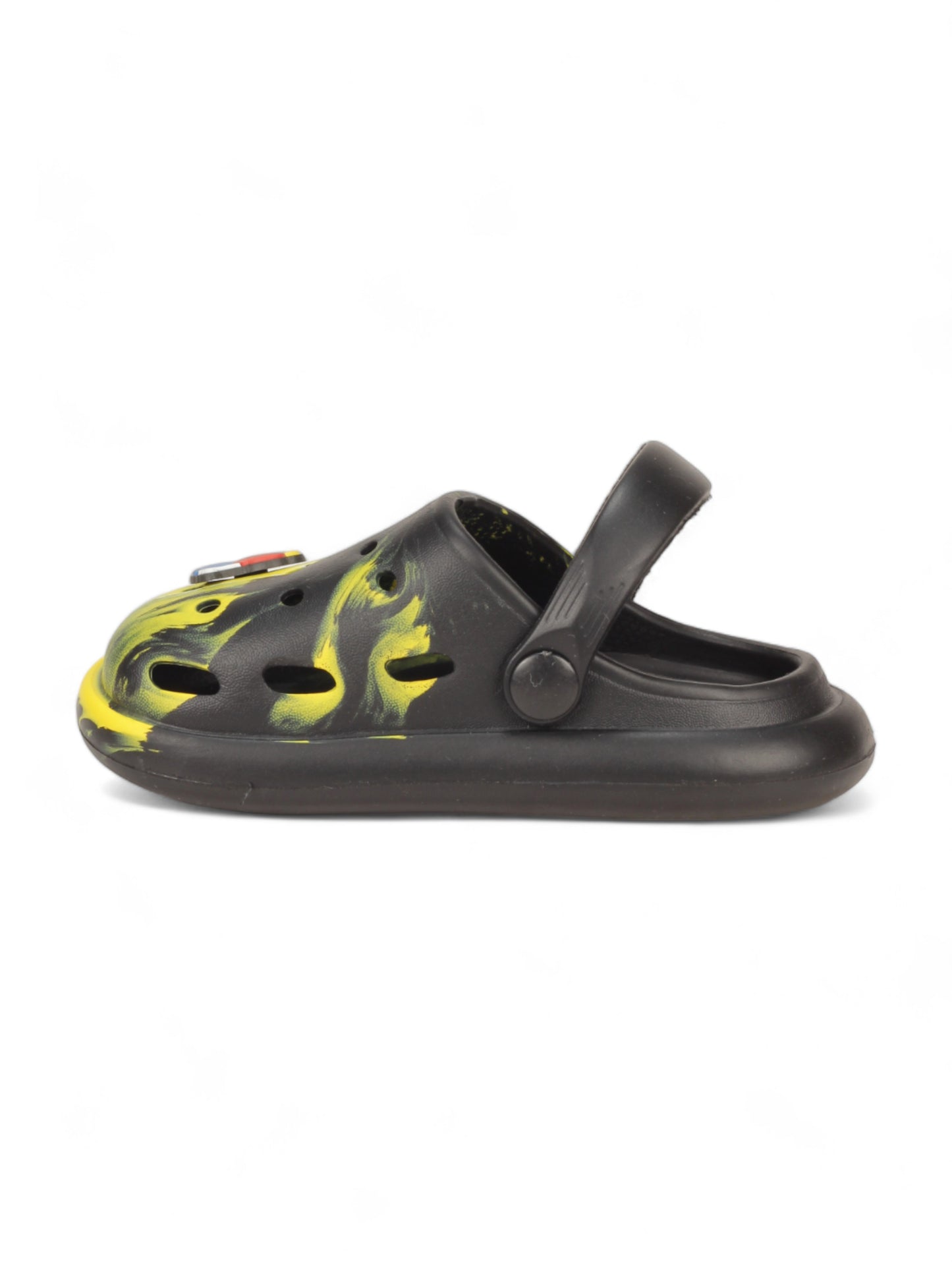 Marble Look Balloon Applique Anti-Slip Clogs - Black