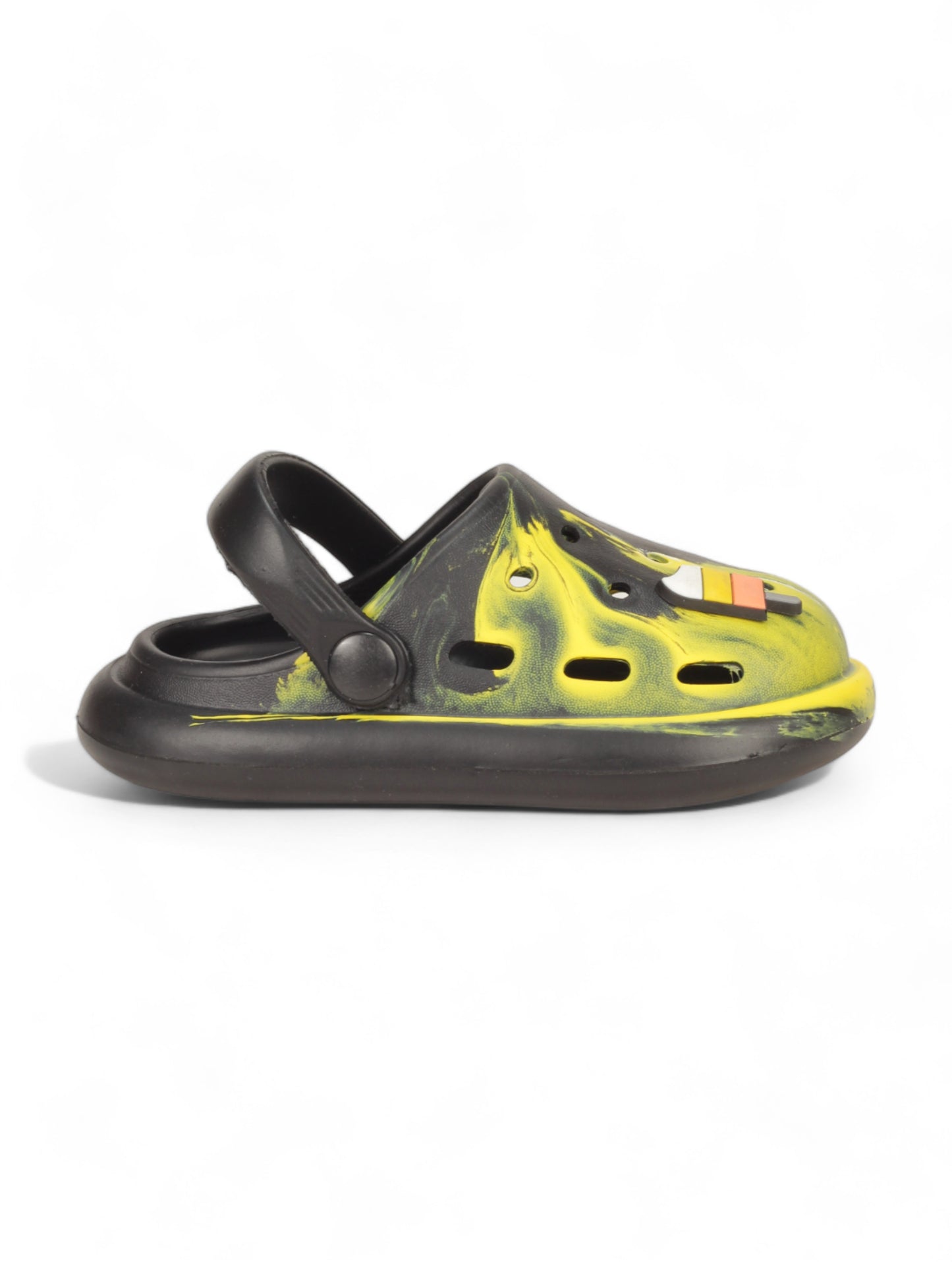 Marble Look Ice Cream Applique Anti-Slip Clogs - Black