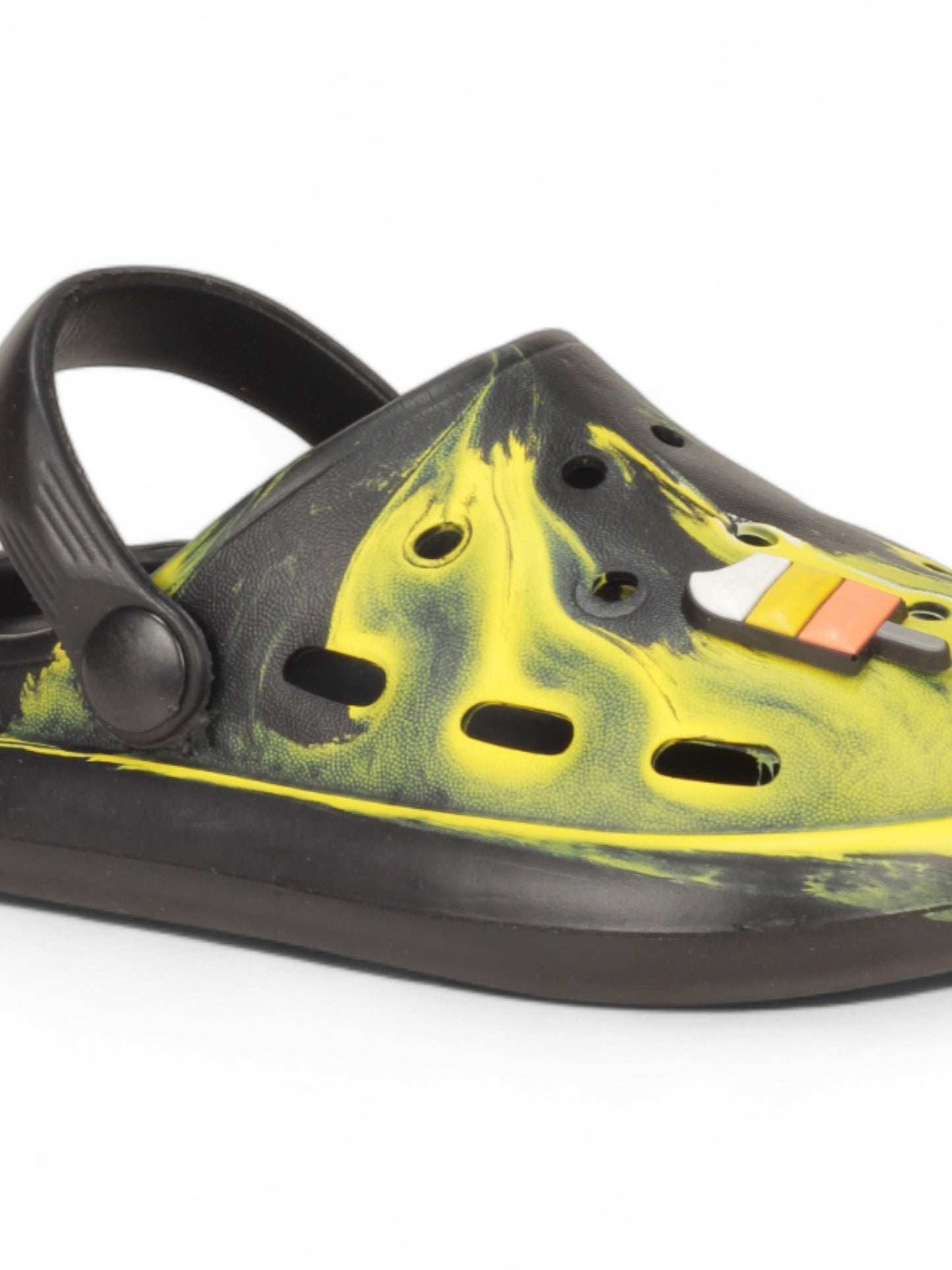 Marble Look Ice Cream Applique Anti-Slip Clogs - Black