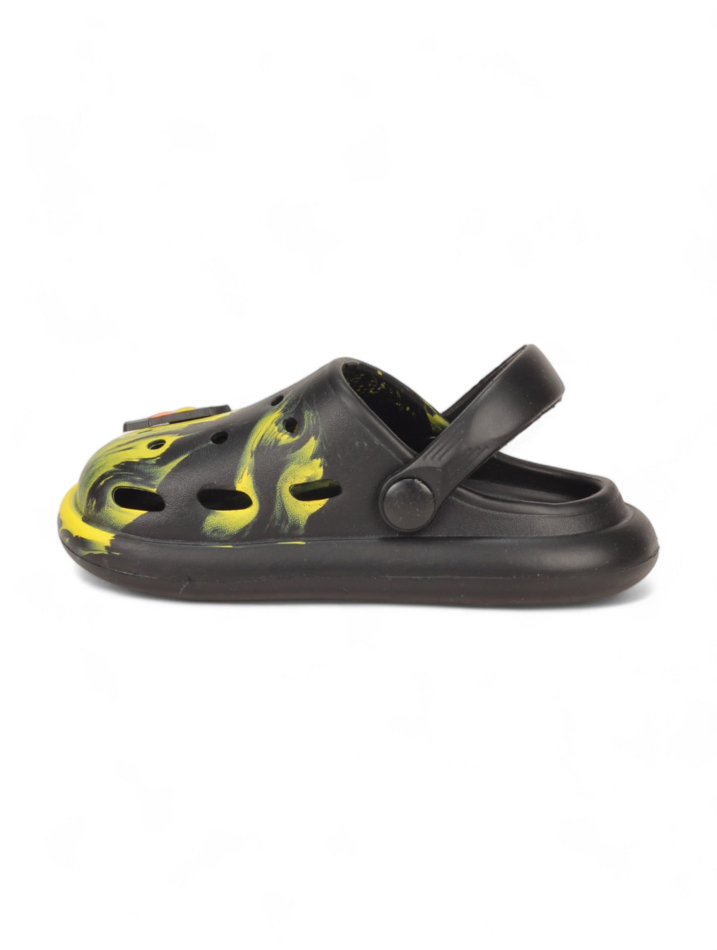 Marble Look Ice Cream Applique Anti-Slip Clogs - Black
