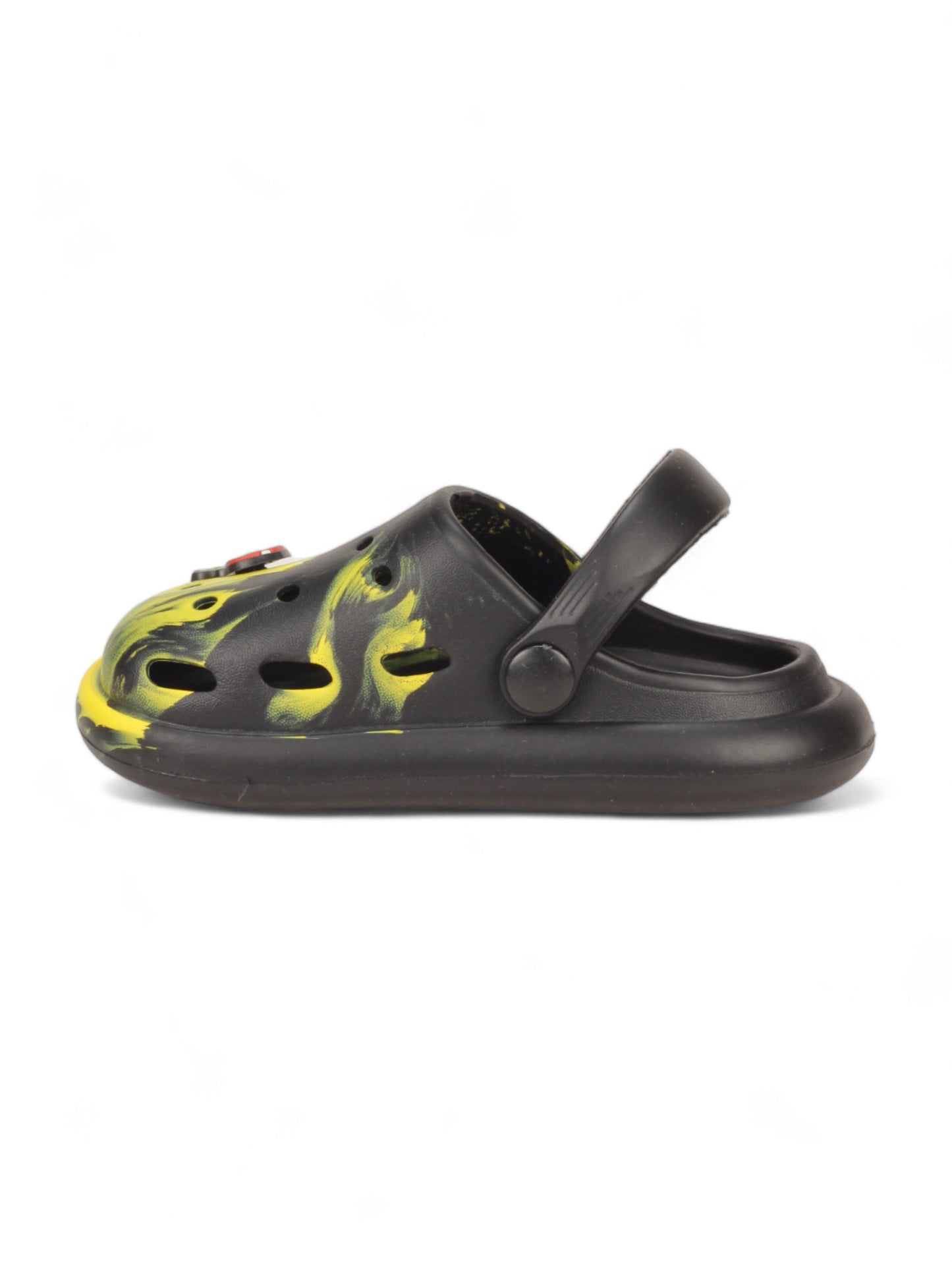 Marble Look Mushroom Applique Anti-Slip Clogs - Black