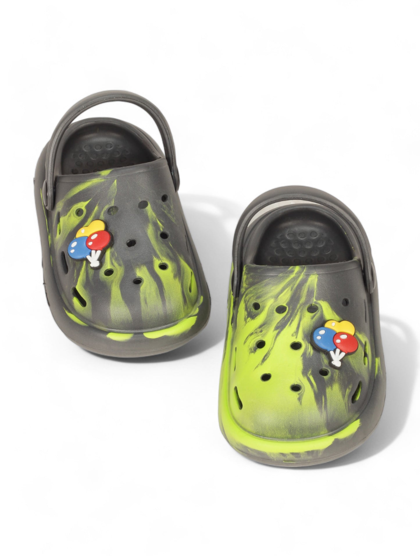 Marble Look Balloon Applique Anti-Slip Clogs - Grey