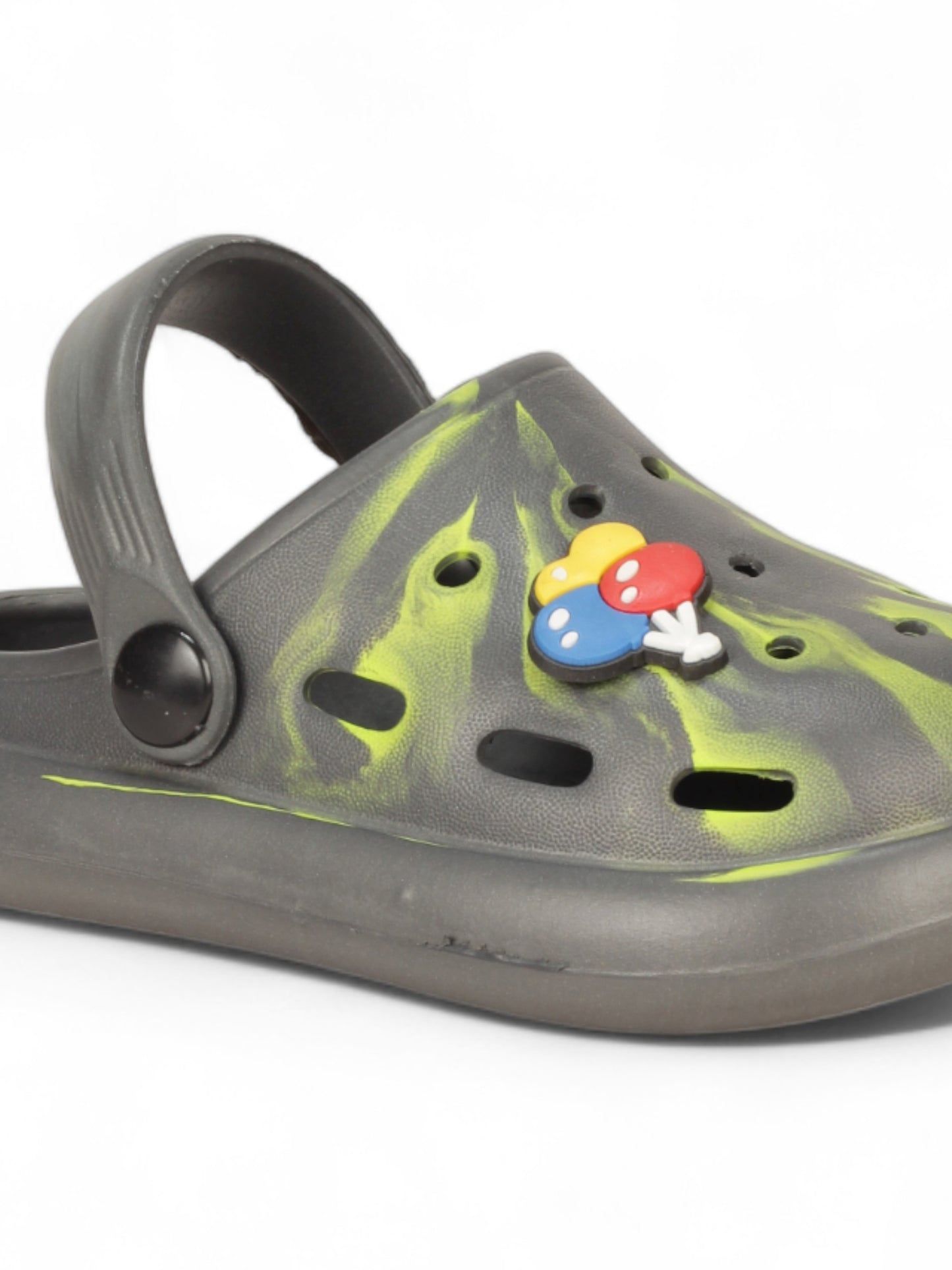 Marble Look Balloon Applique Anti-Slip Clogs - Grey