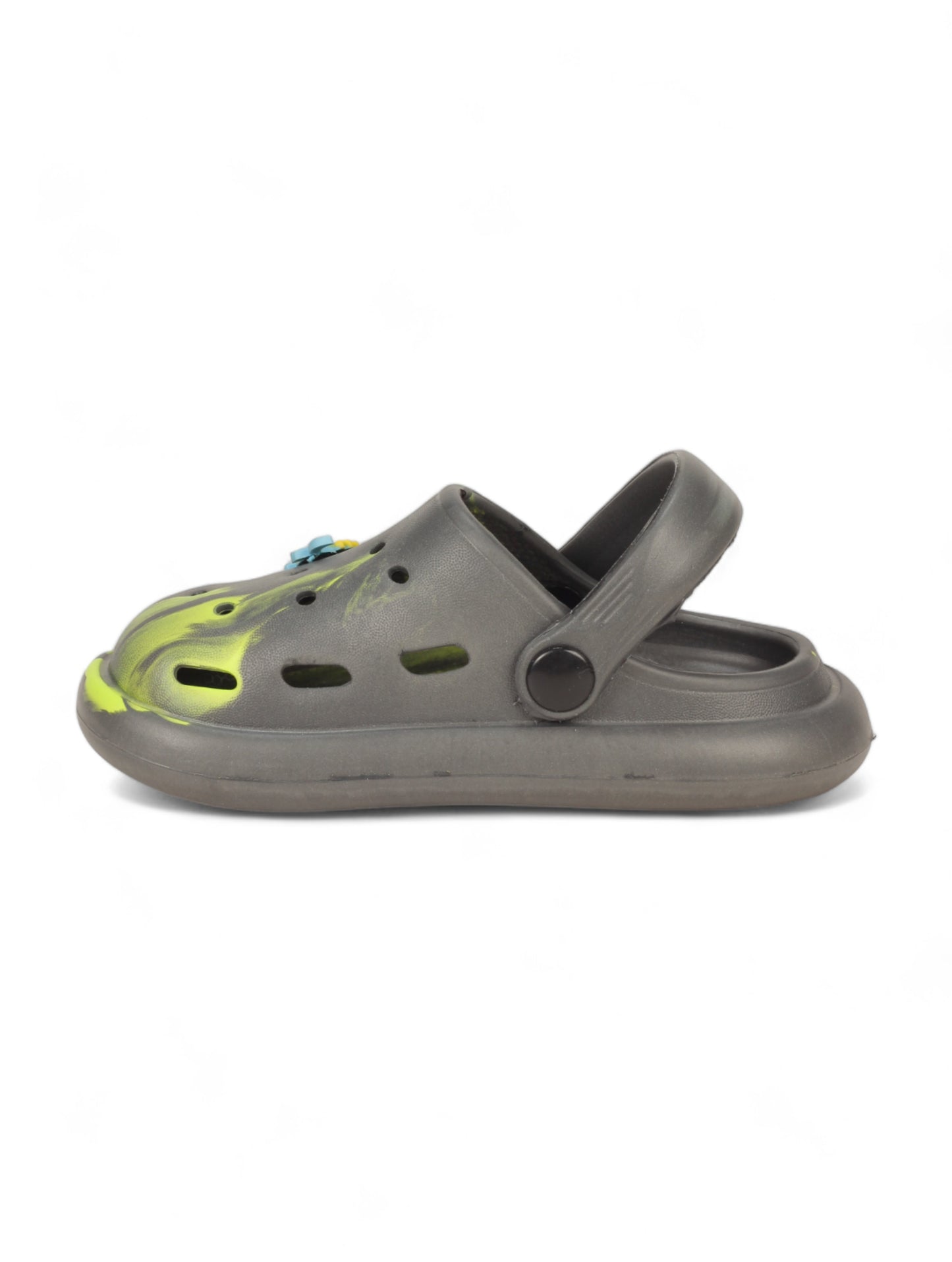 Marble Look Dinosaur Applique Anti-Slip Clogs - Grey