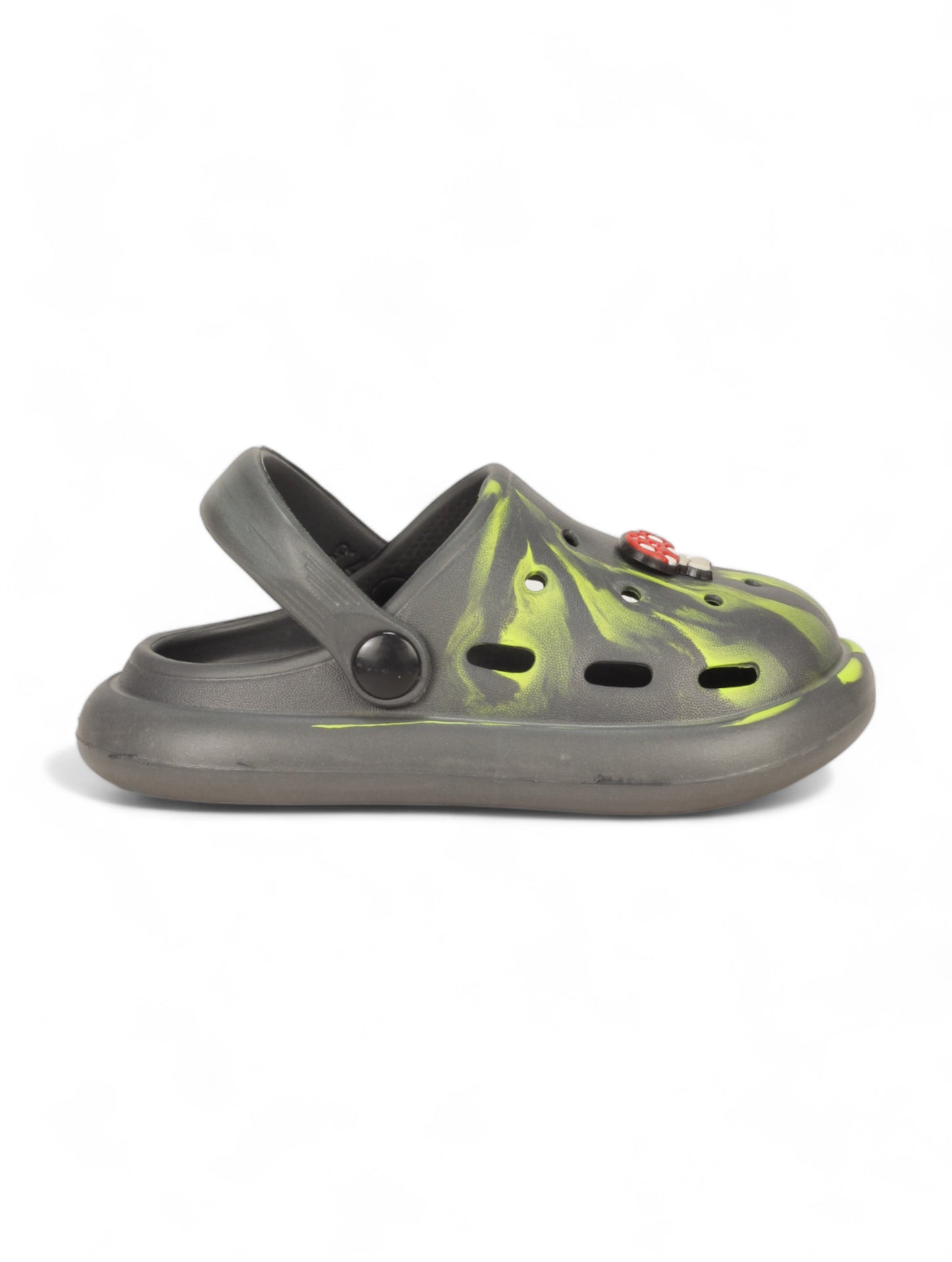Marble Look Mushroom Applique Anti-Slip Clogs - Grey
