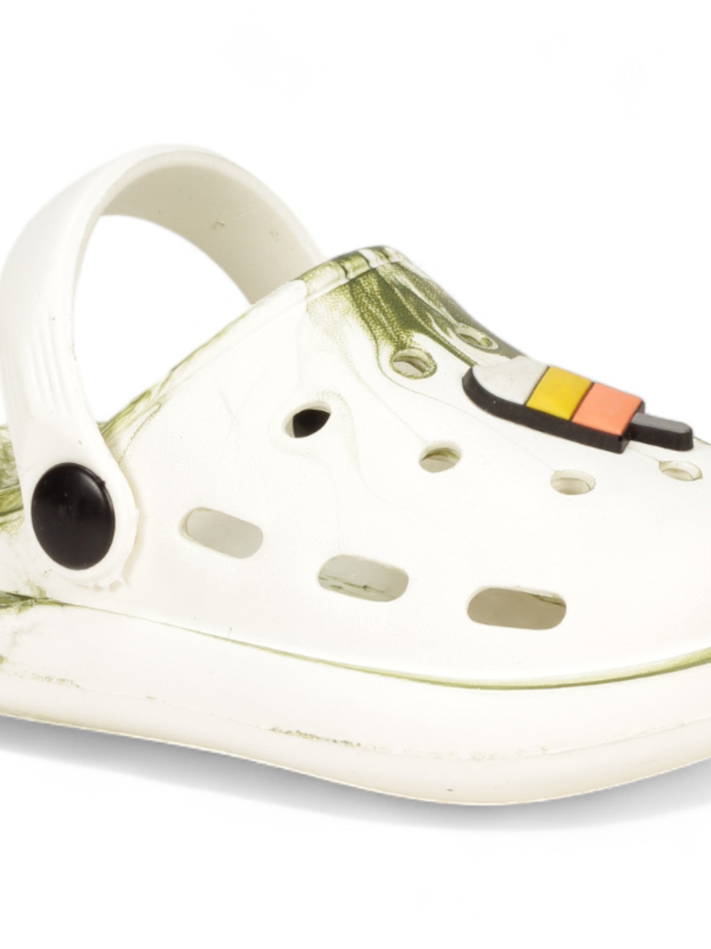 Marble Look Ice Cream Applique Anti-Slip Clogs - White