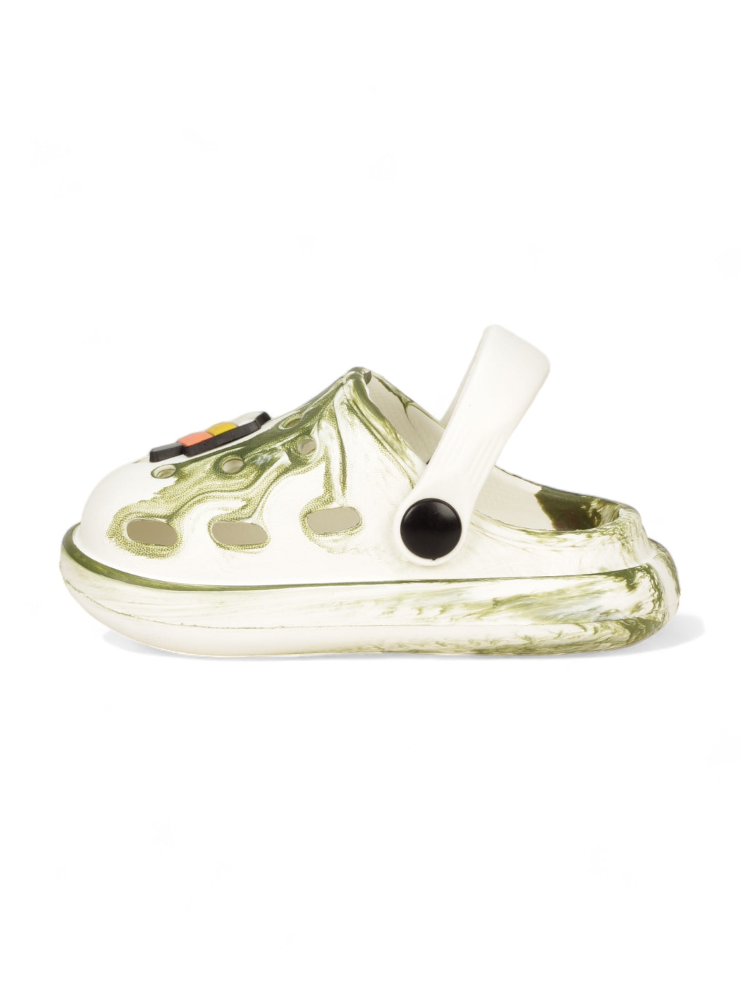 Marble Look Ice Cream Applique Anti-Slip Clogs - White