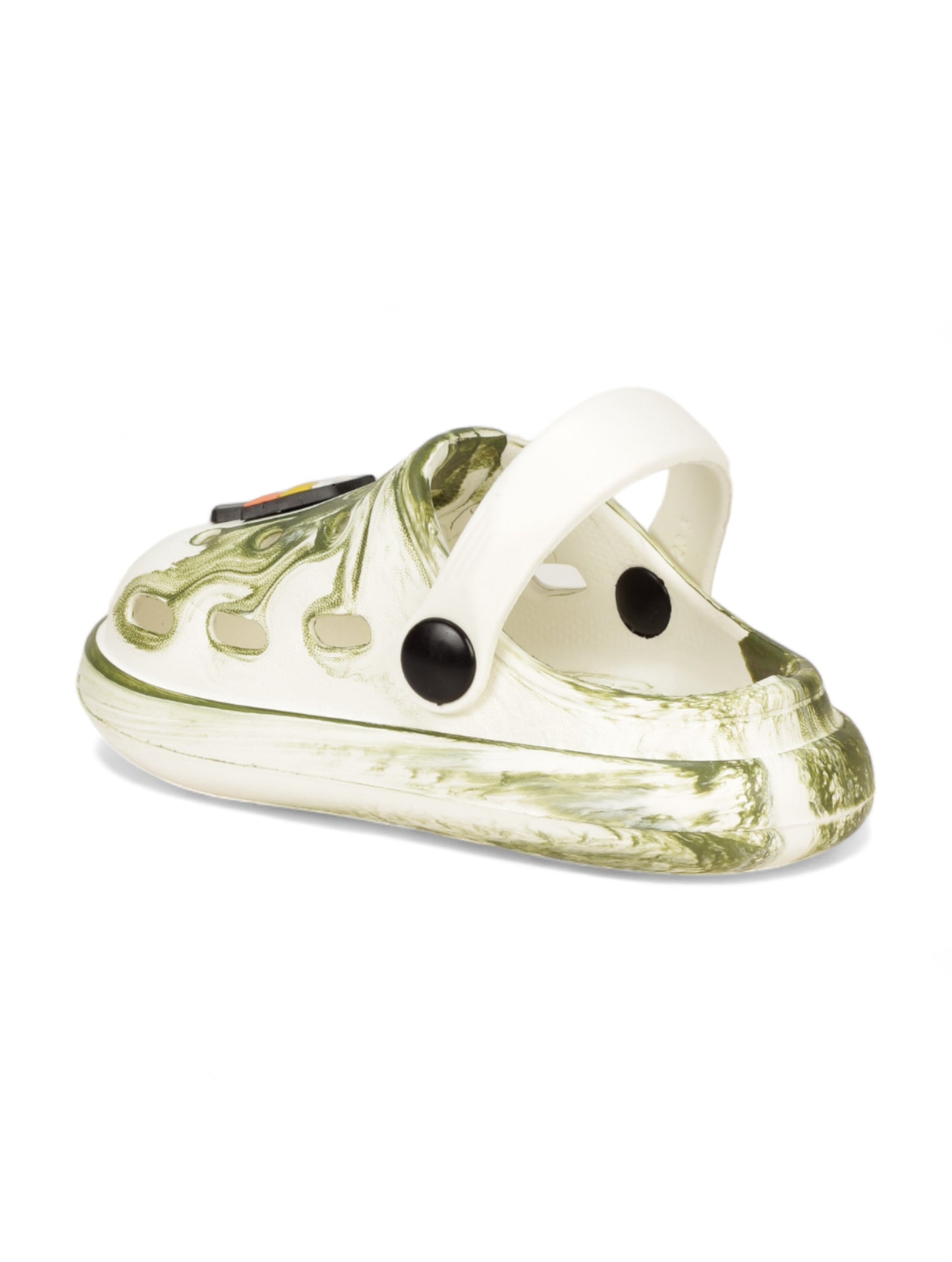 Marble Look Ice Cream Applique Anti-Slip Clogs - White