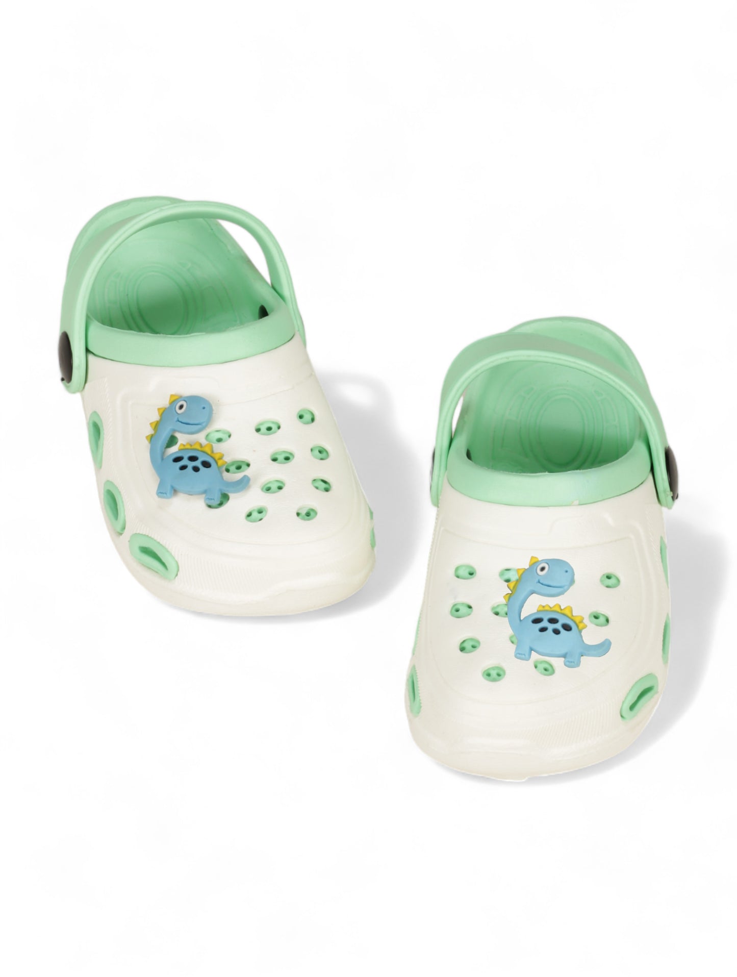 Dinosaur Applique Anti-Slip Clogs - Cream
