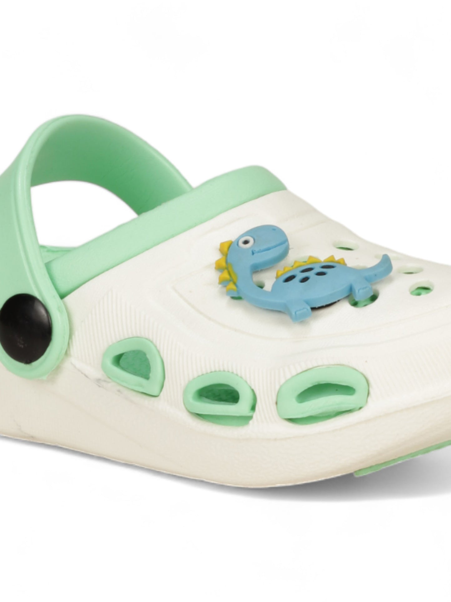 Dinosaur Applique Anti-Slip Clogs - Cream