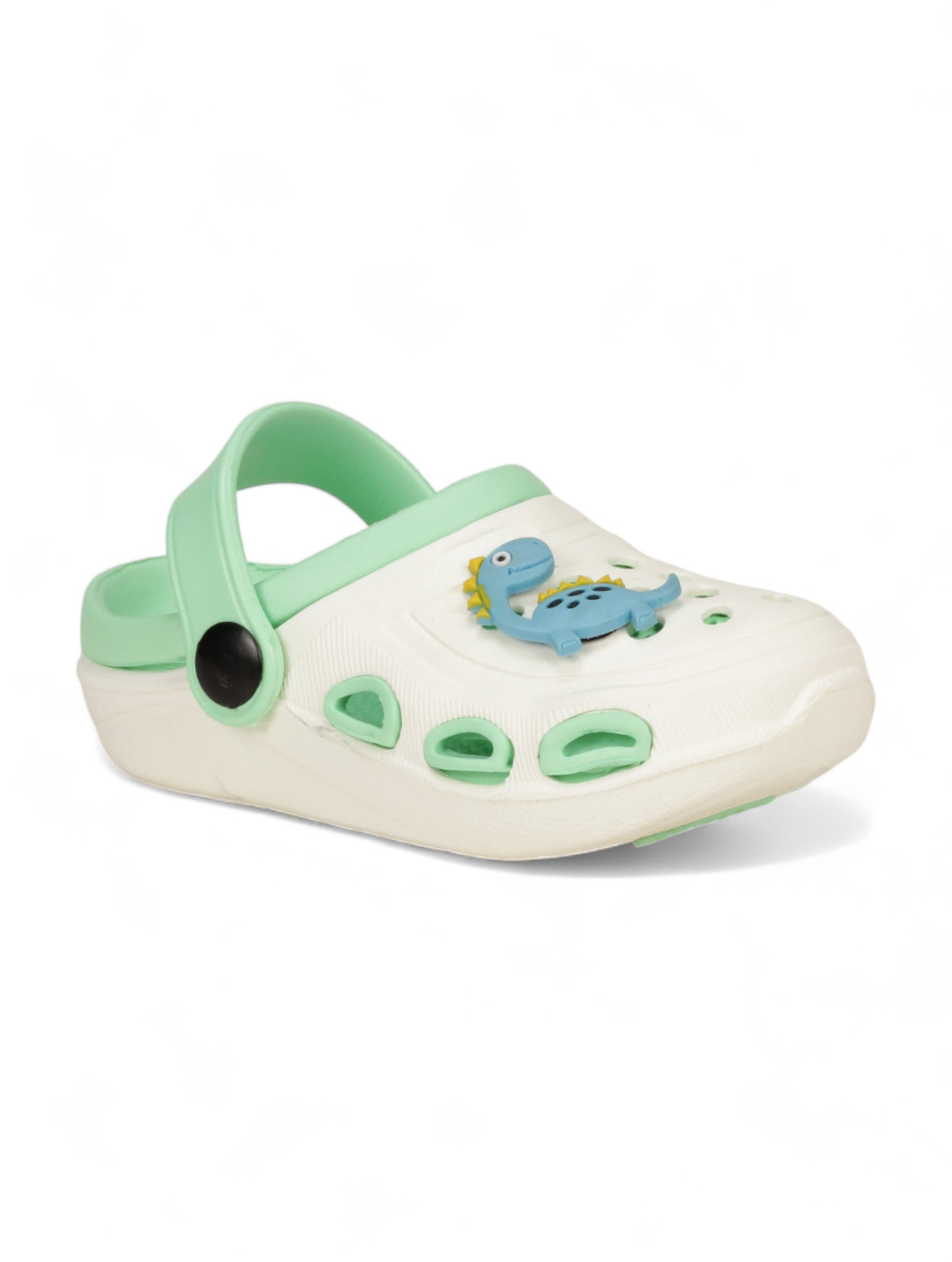 Dinosaur Applique Anti-Slip Clogs - Cream