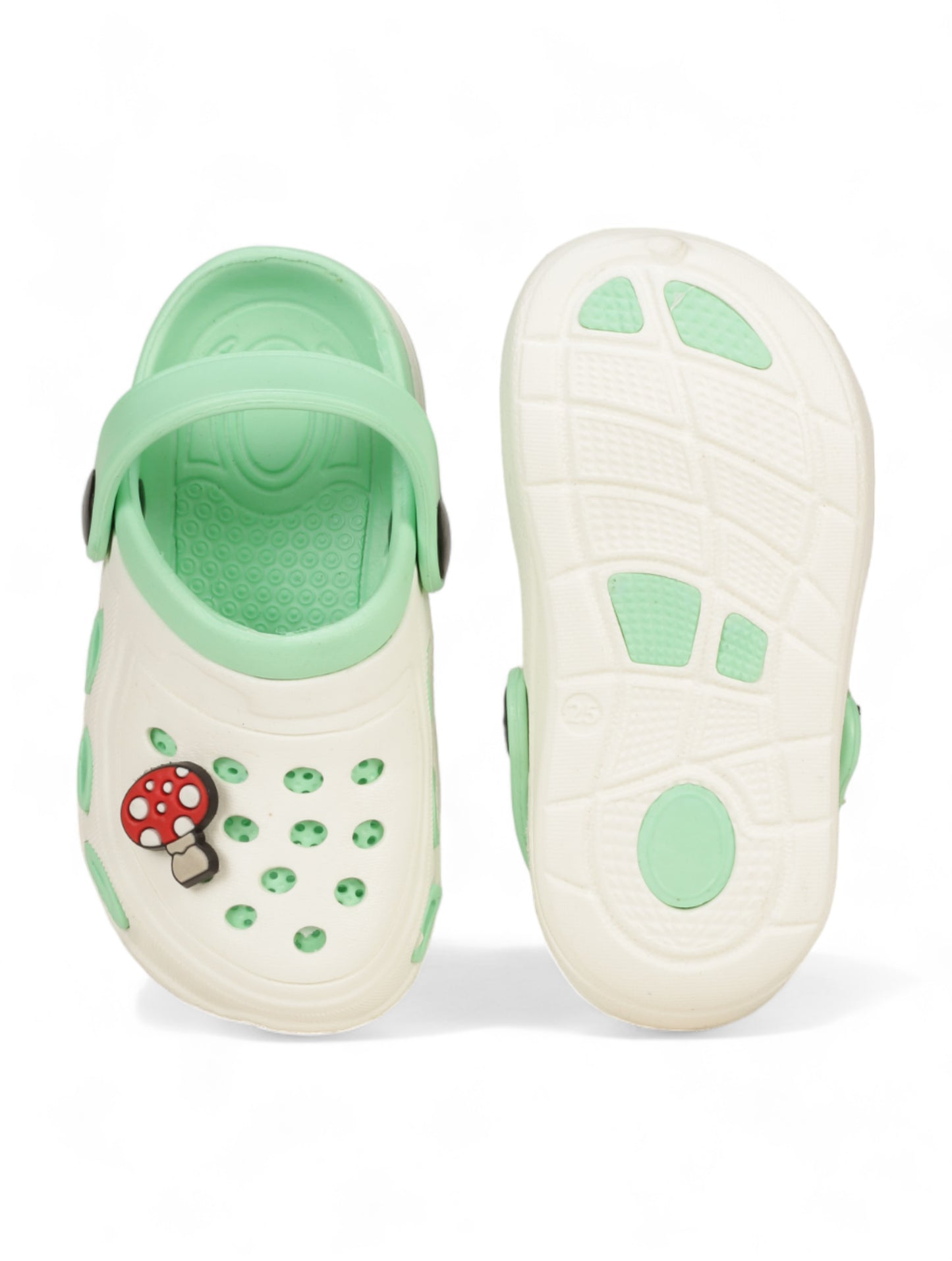 Mushroom Applique Anti-Slip Clogs - Cream