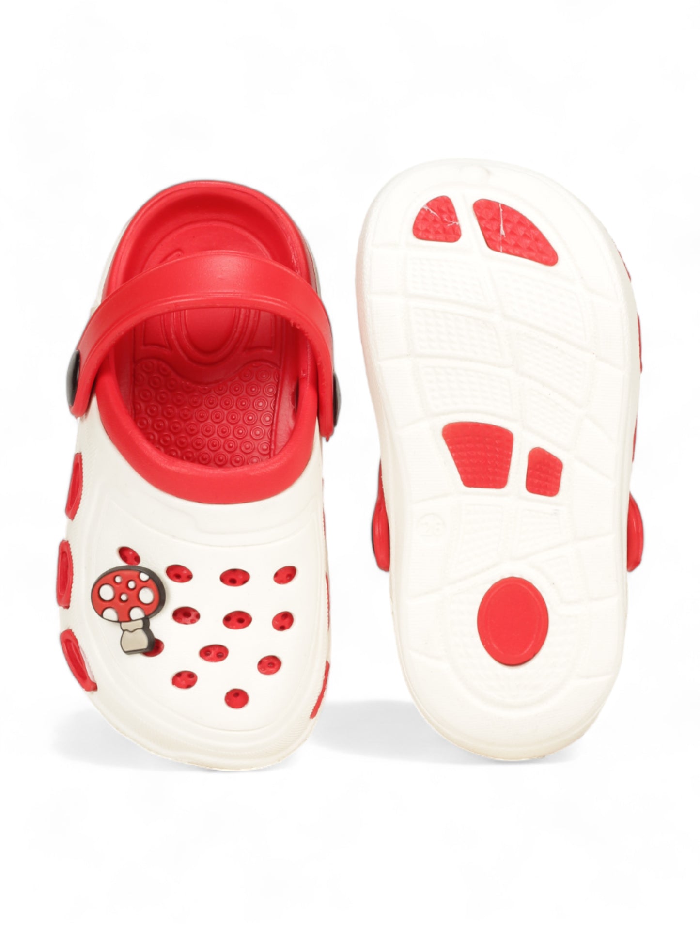 Mushroom Applique Anti-Slip Clogs - Cream