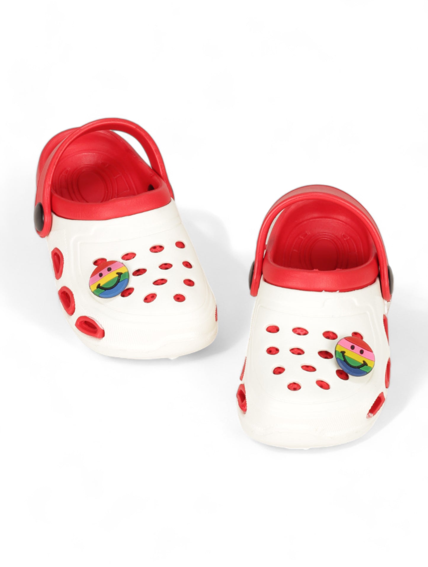Smily Applique Anti-Slip Clogs - Cream