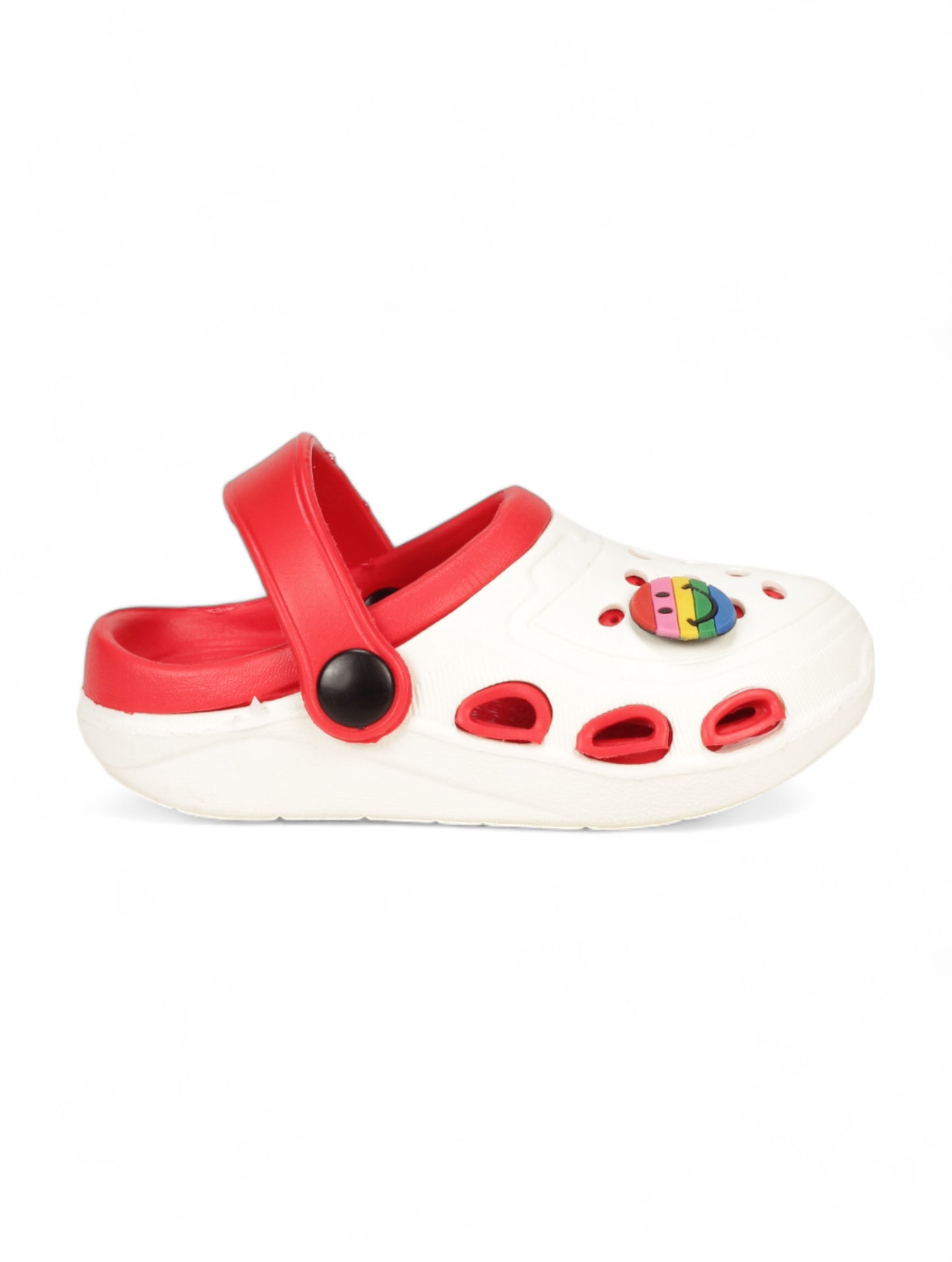 Smily Applique Anti-Slip Clogs - Cream