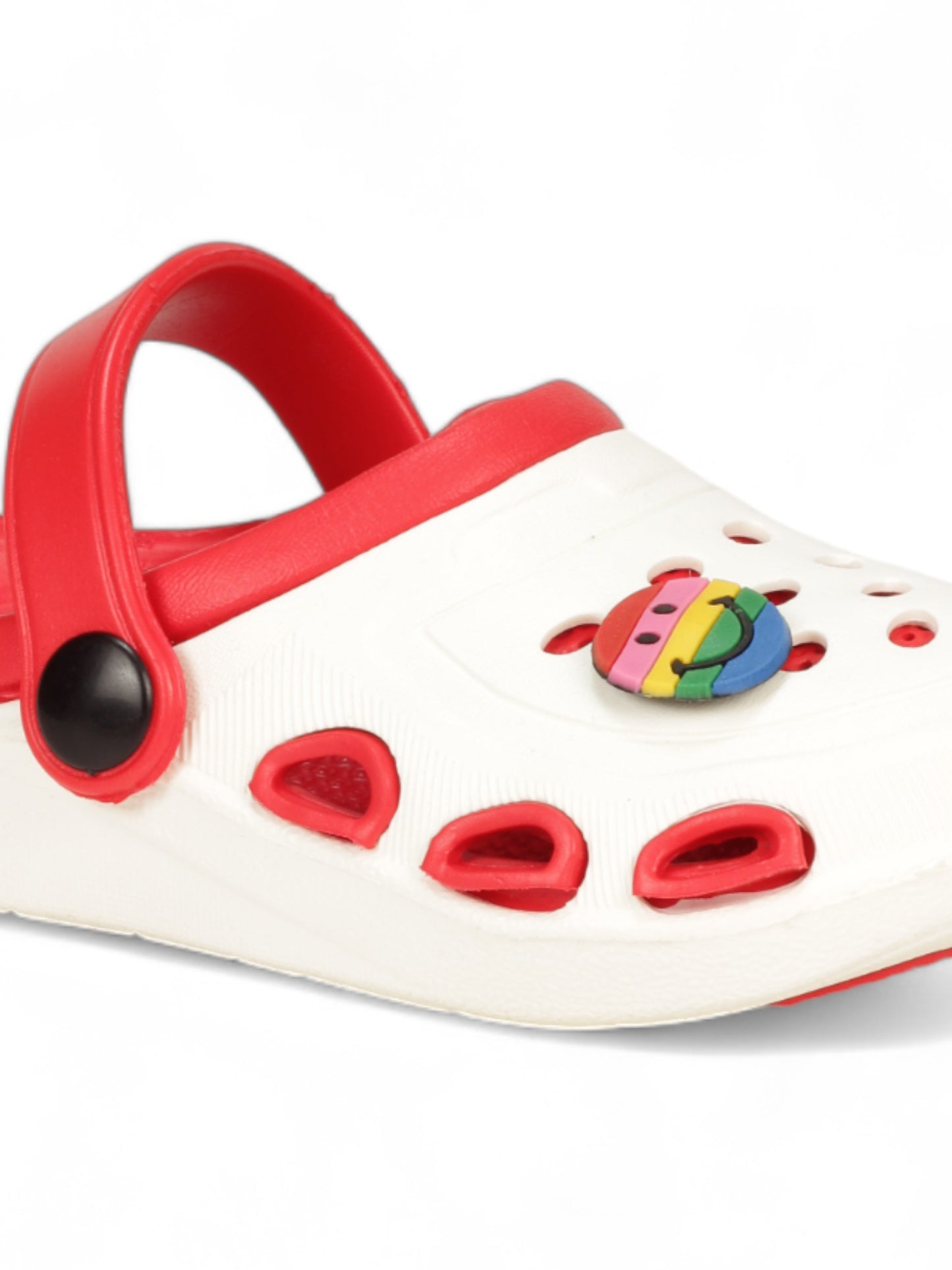 Smily Applique Anti-Slip Clogs - Cream