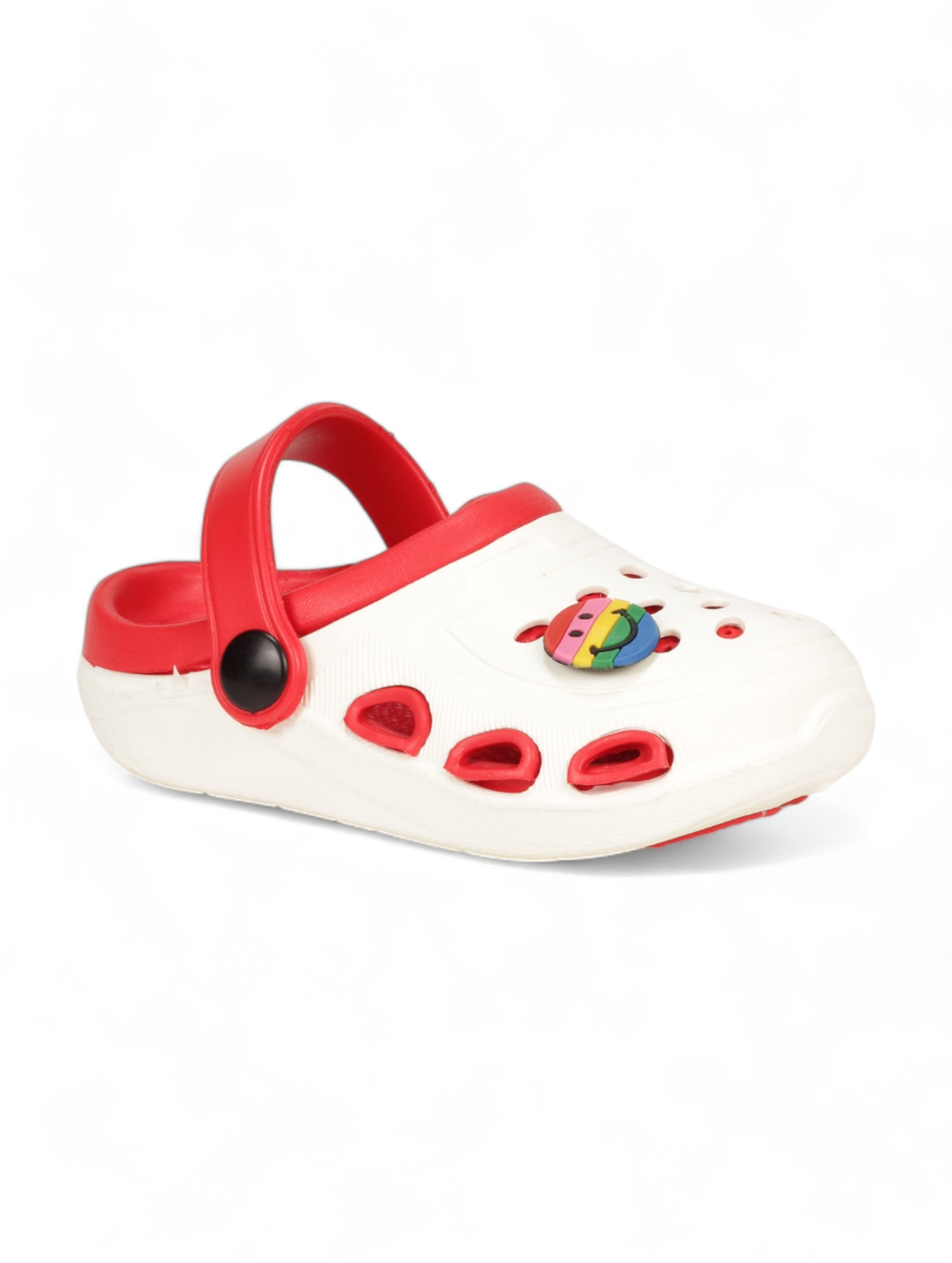 Smily Applique Anti-Slip Clogs - Cream