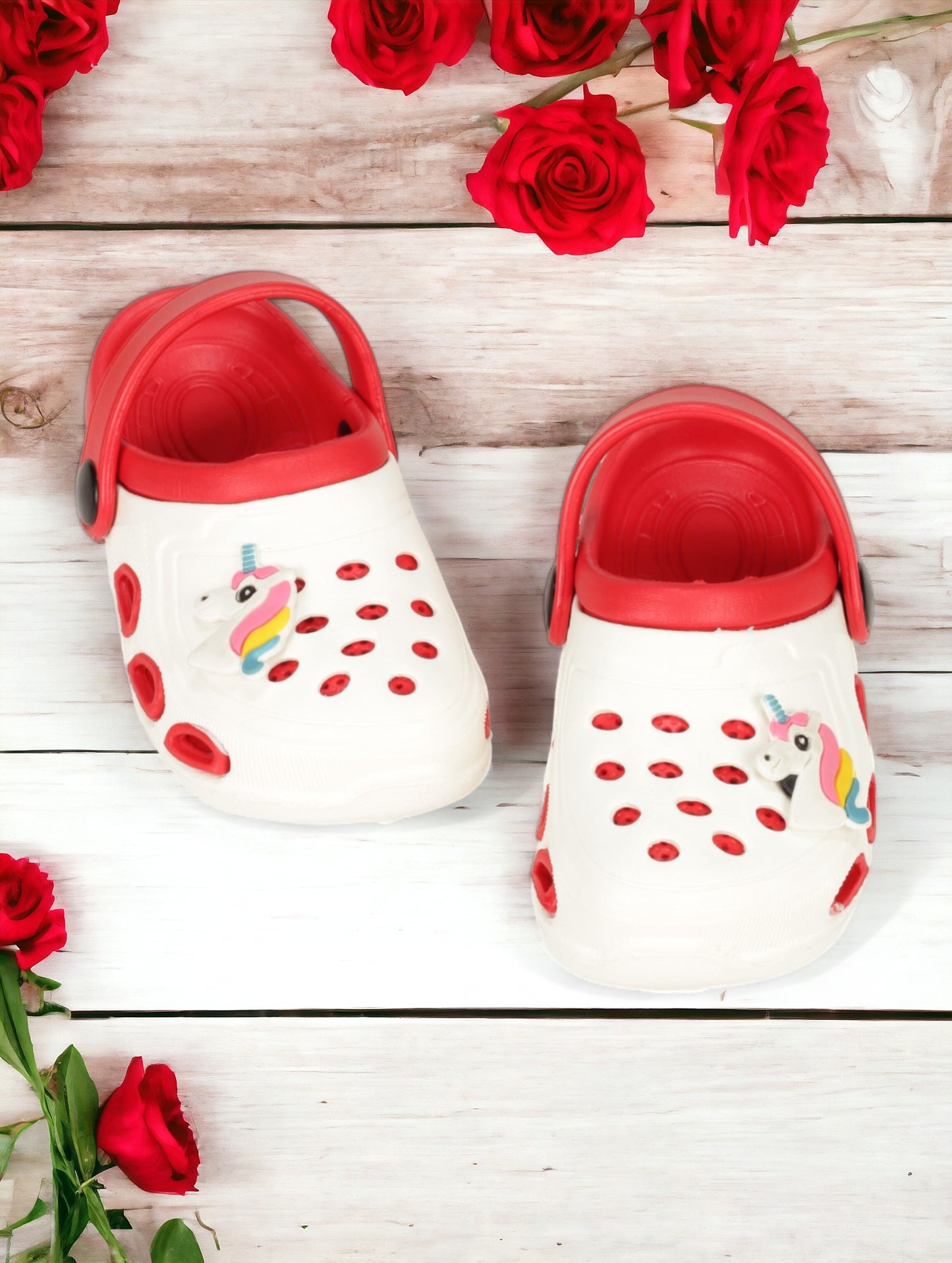 Unicorn Applique Anti-Slip Clogs - Cream