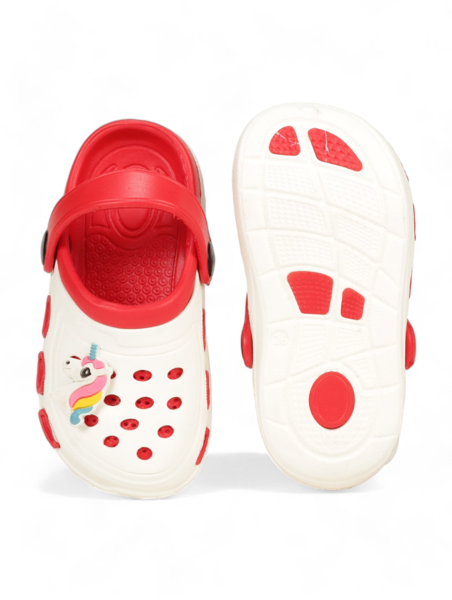 Unicorn Applique Anti-Slip Clogs - Cream