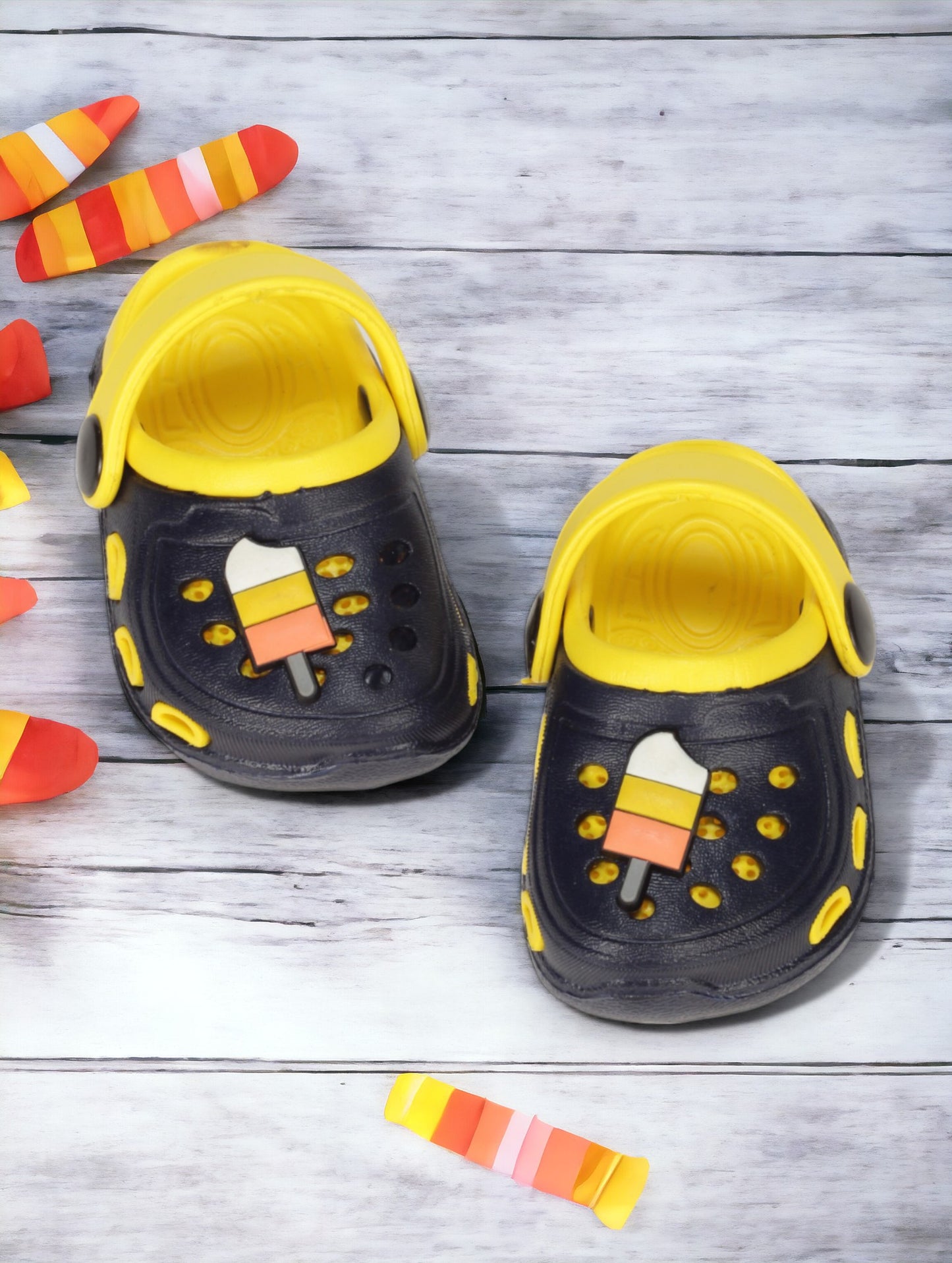 Ice Cream Applique Anti-Slip Clogs - Black