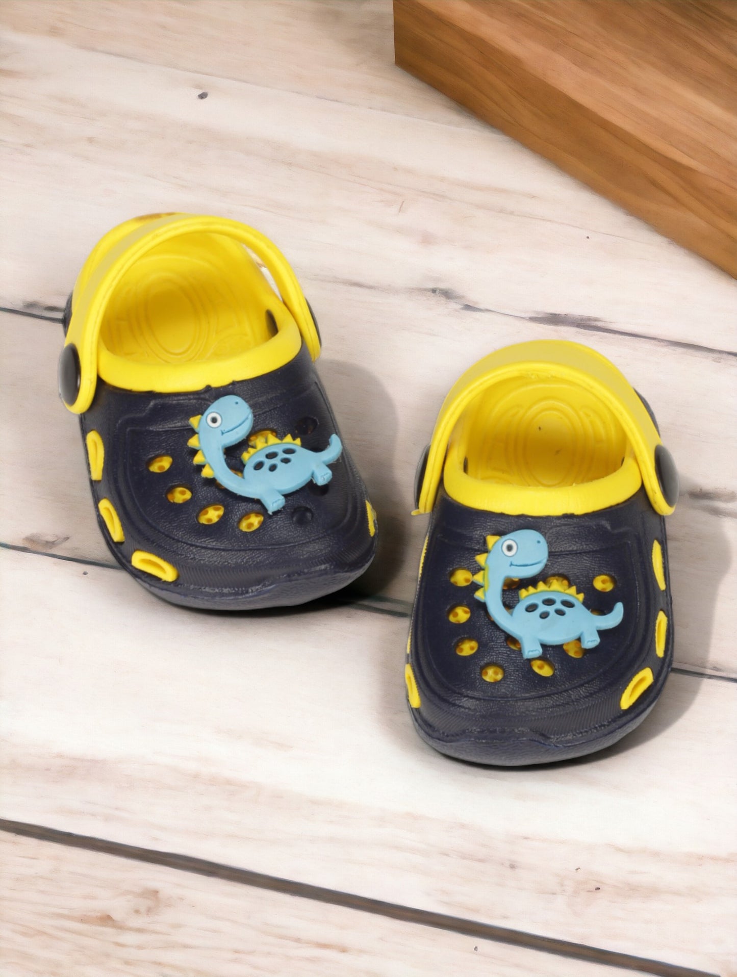 Dinosaur Applique Anti-Slip Clogs - Black