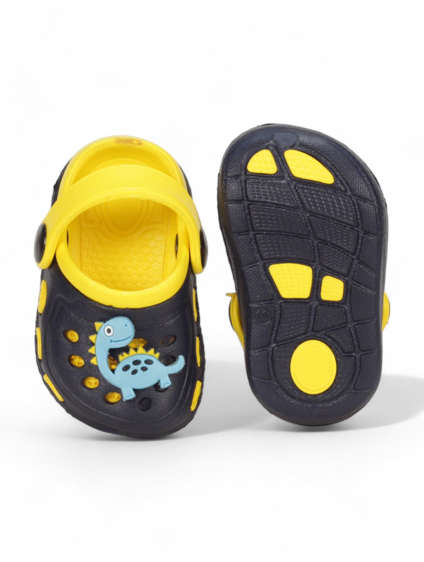 Dinosaur Applique Anti-Slip Clogs - Black