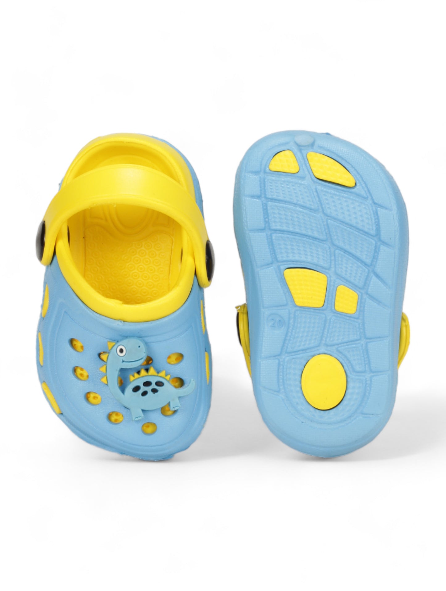 Dinosaur Applique Anti-Slip Clogs - Blue