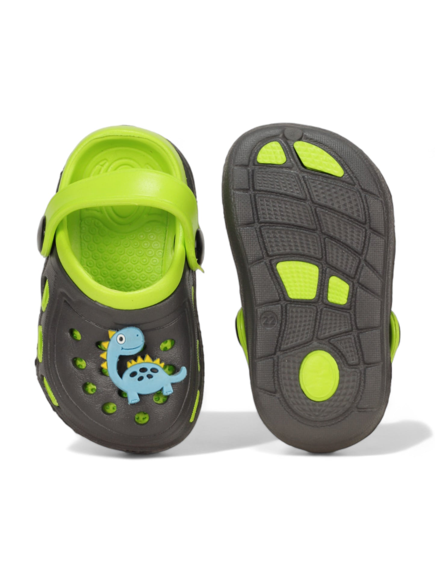 Dinosaur Applique Anti-Slip Clogs - Green