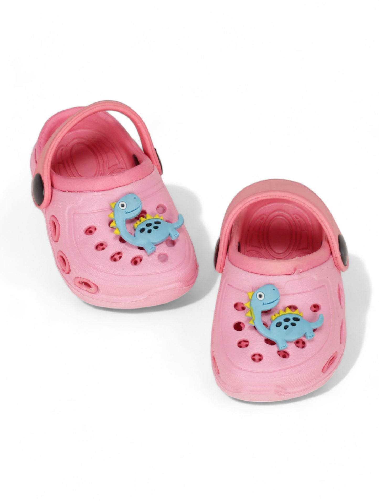 Dinosaur Applique Anti-Slip Clogs - Pink