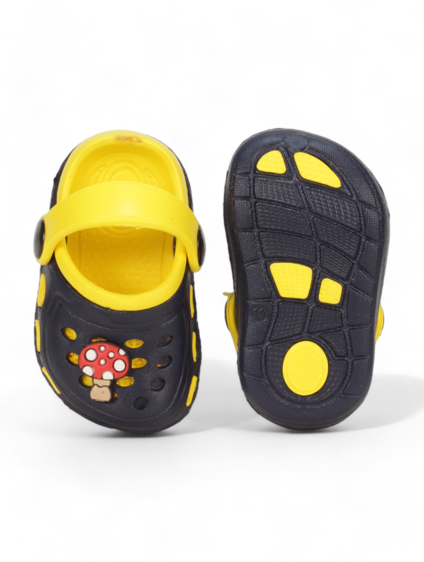 Mushroom Applique Anti-Slip Clogs - Black