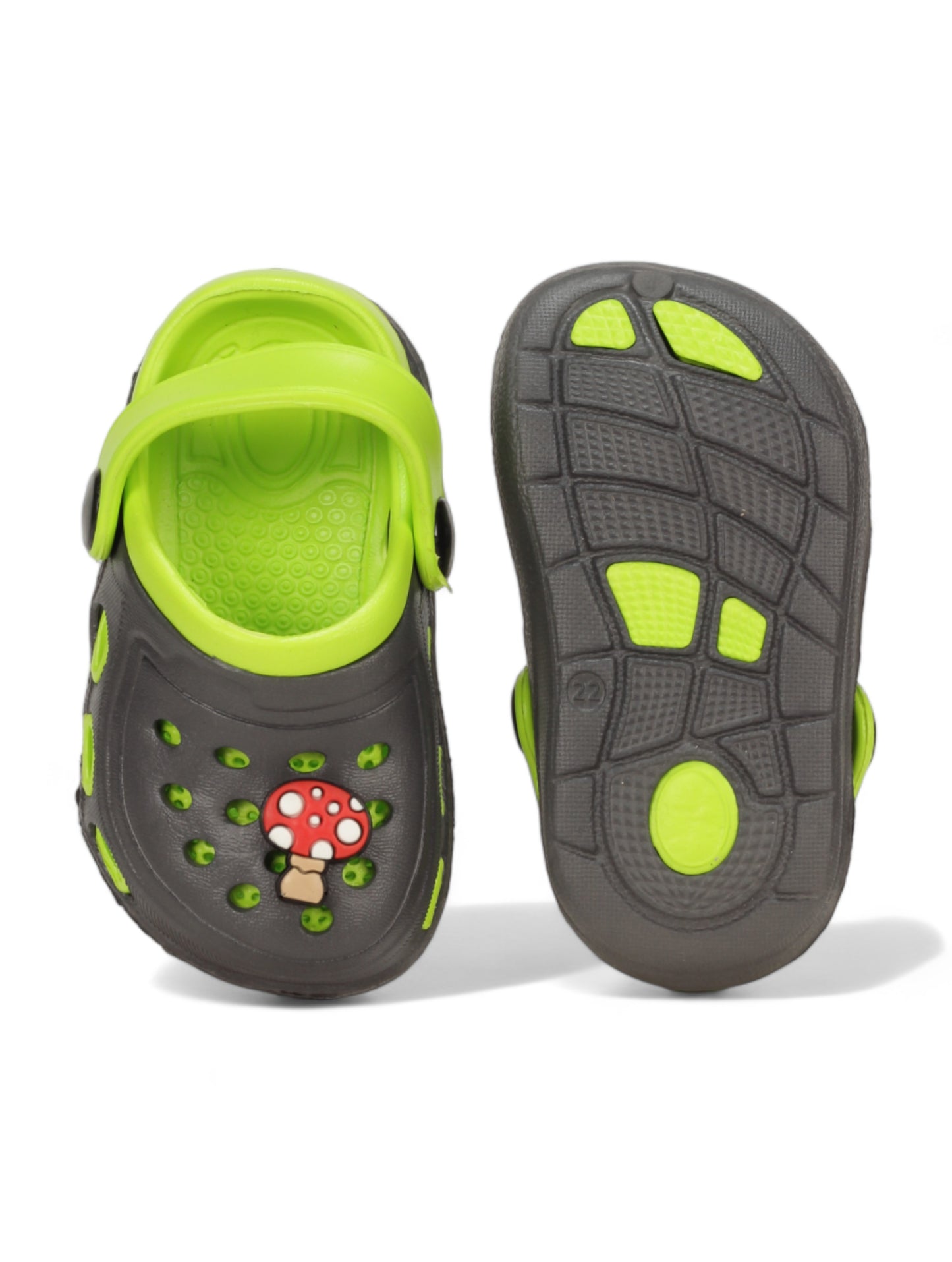 Mushroom Applique Anti-Slip Clogs - Green