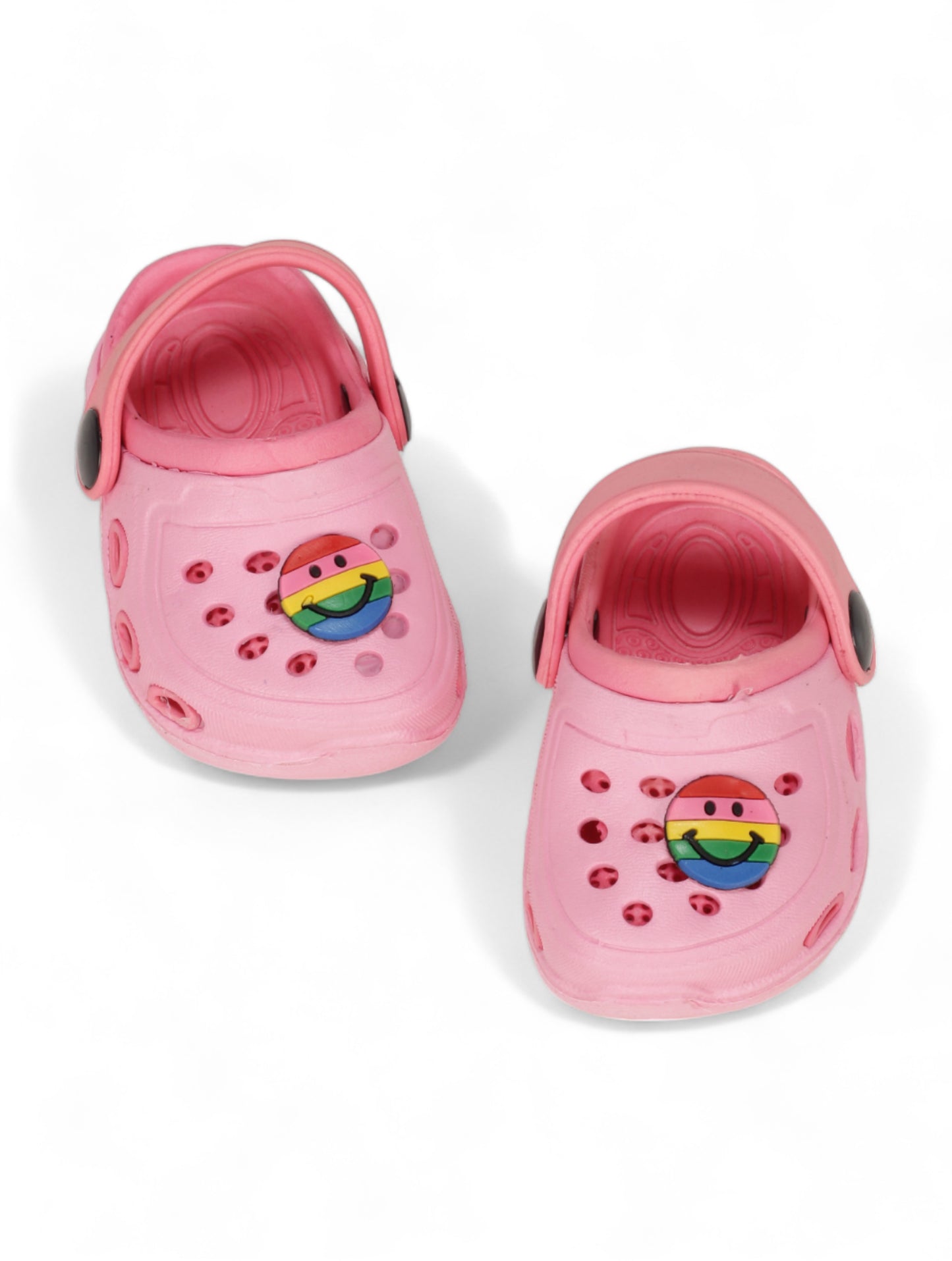 Smily Applique Anti-Slip Clogs - Pink