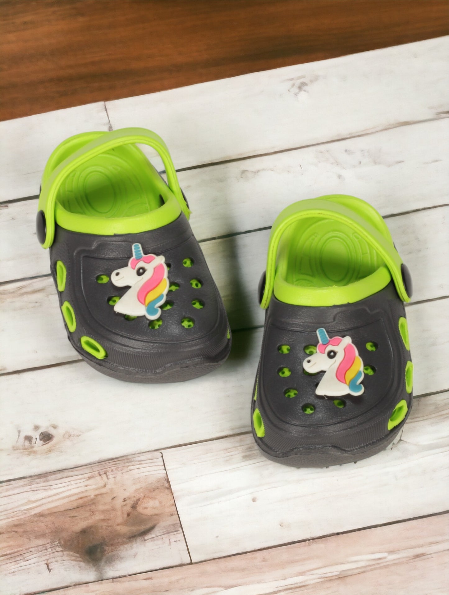 Unicorn Applique Anti-Slip Clogs - Green
