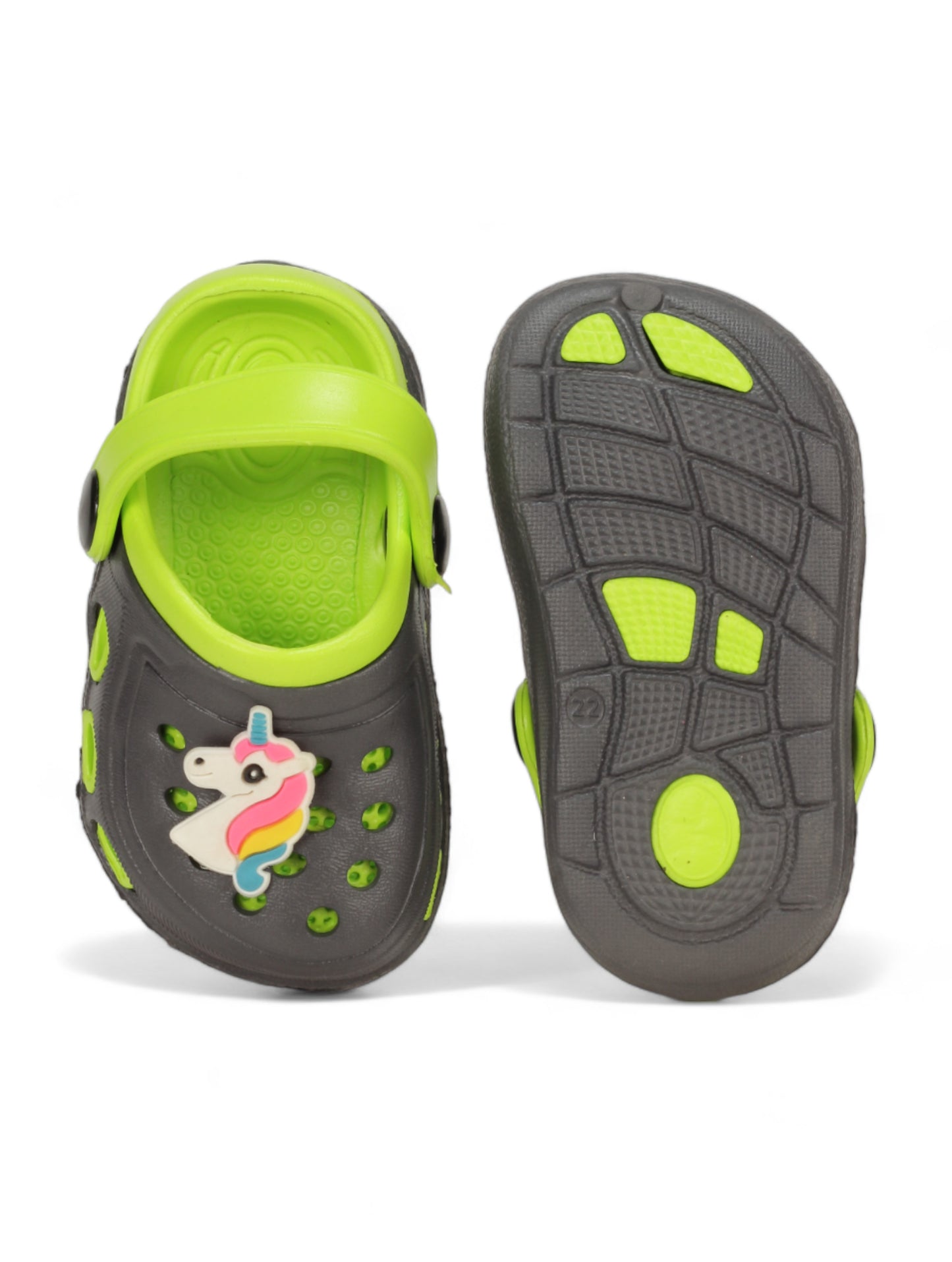 Unicorn Applique Anti-Slip Clogs - Green
