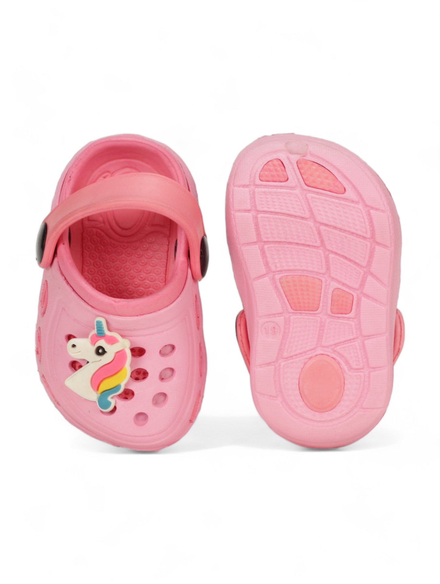 Unicorn Applique Anti-Slip Clogs - Pink