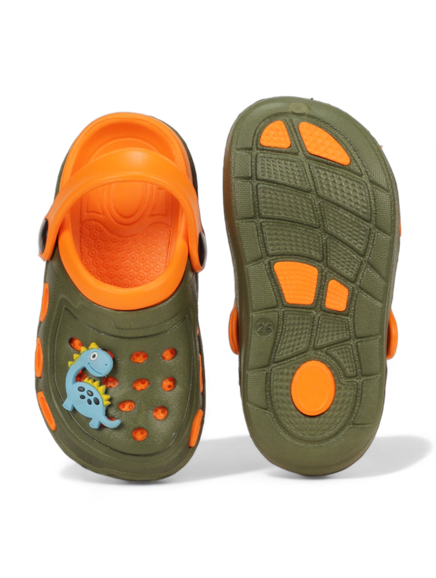 Dinosaur Applique Anti-Slip Clogs - Green