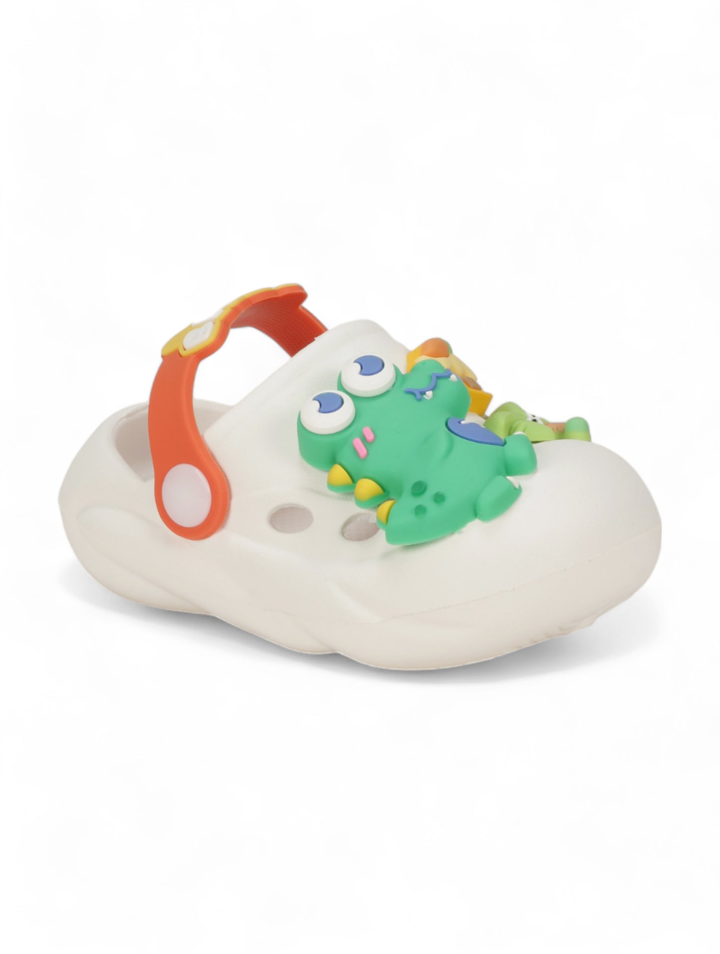 Dinosaur Applique Anti-Slip Clogs - Cream