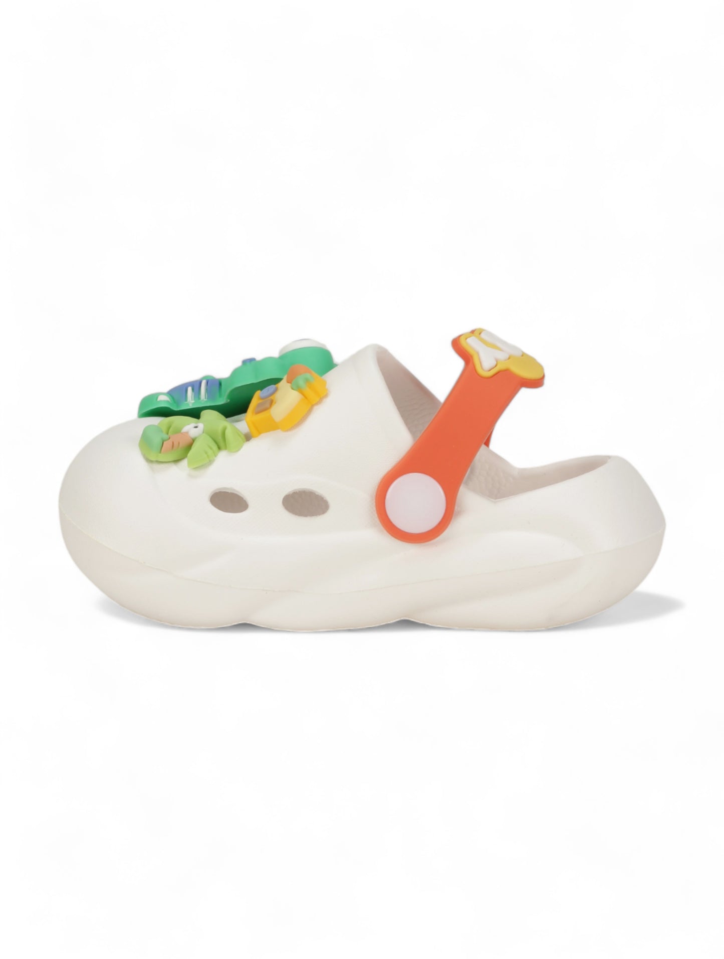 Dinosaur Applique Anti-Slip Clogs - Cream
