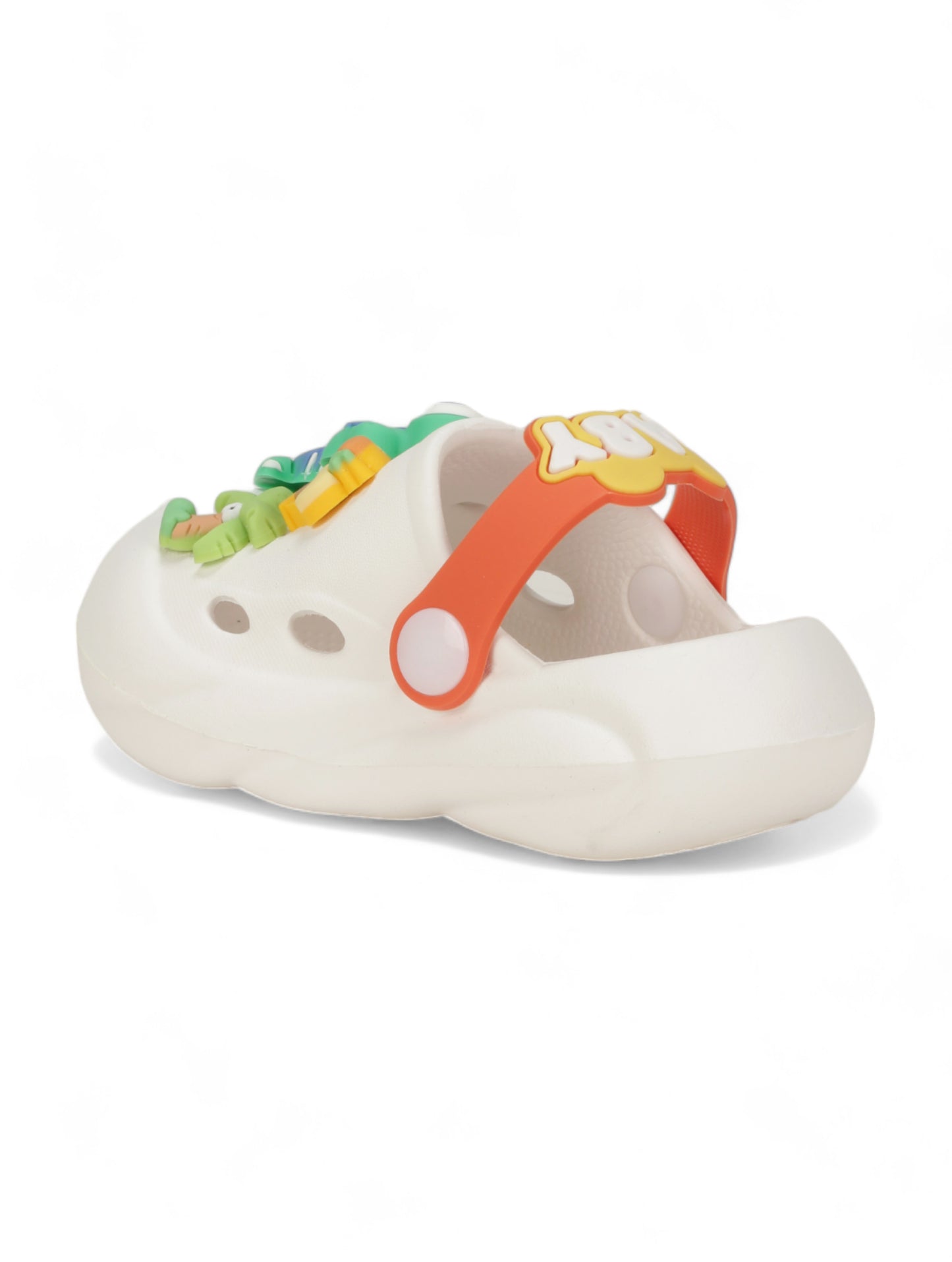 Dinosaur Applique Anti-Slip Clogs - Cream