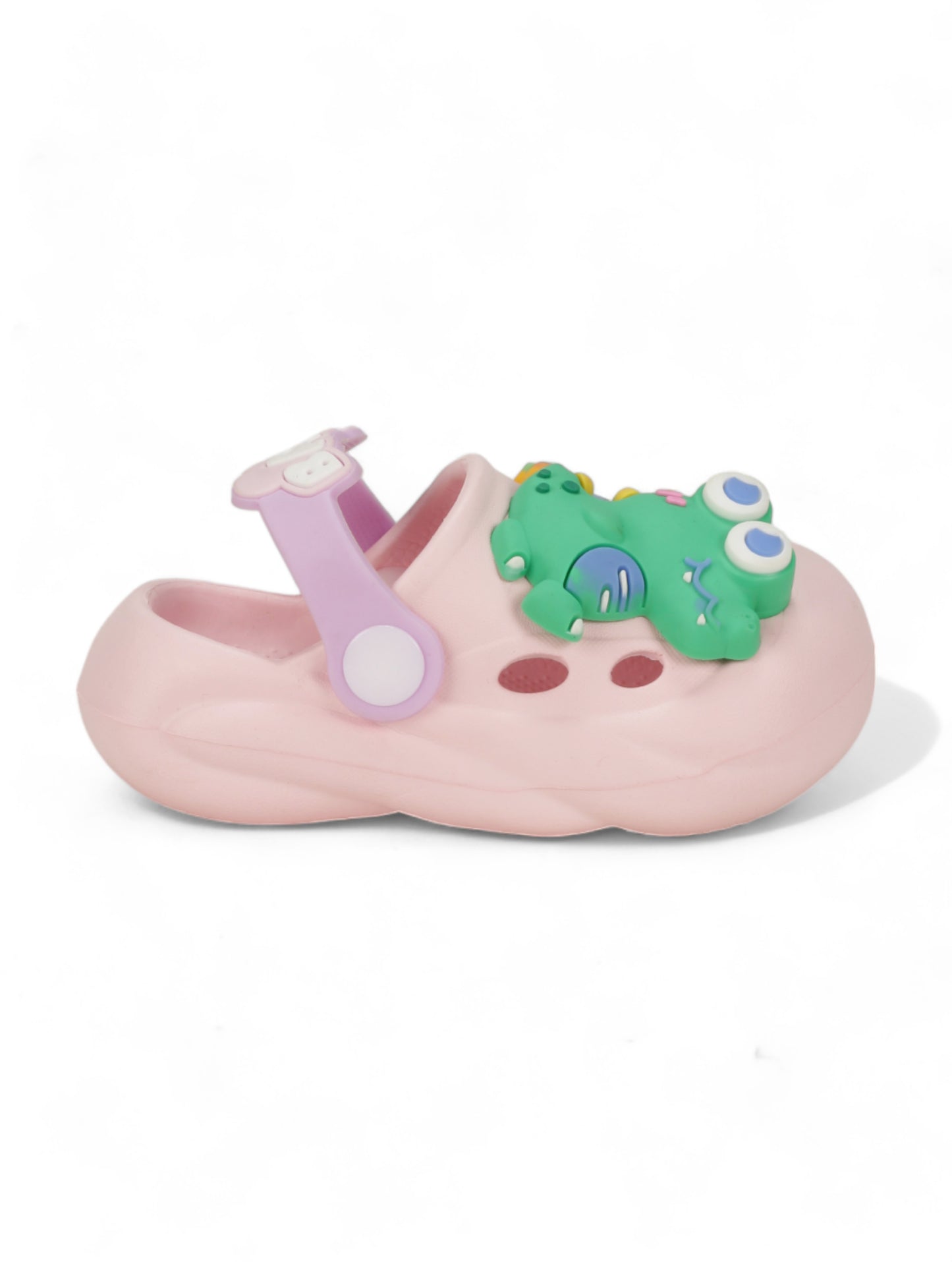 Dinosaur Applique Anti-Slip Clogs - Pink