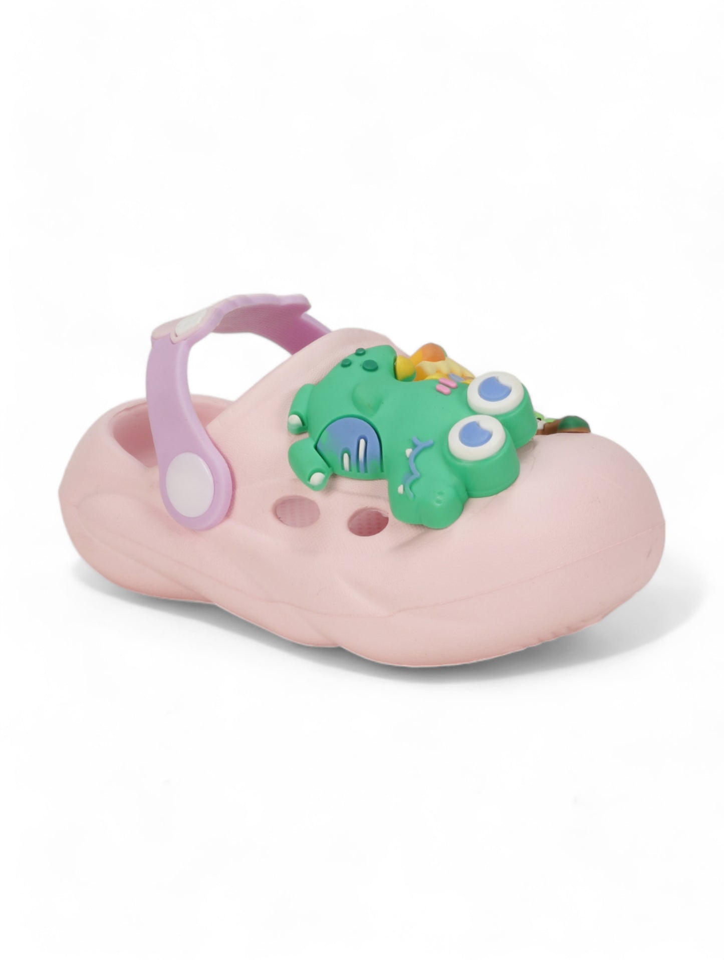 Dinosaur Applique Anti-Slip Clogs - Pink