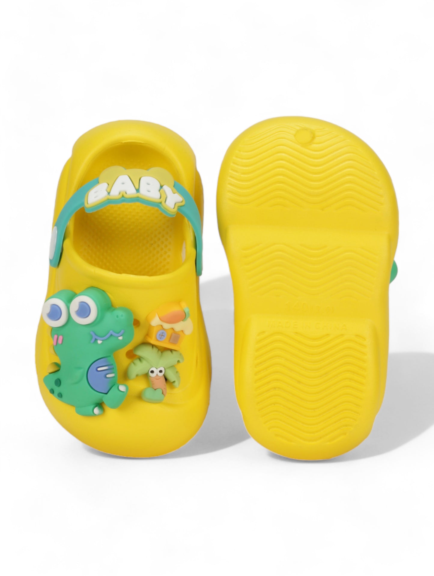 Dinosaur Applique Anti-Slip Clogs - Yellow