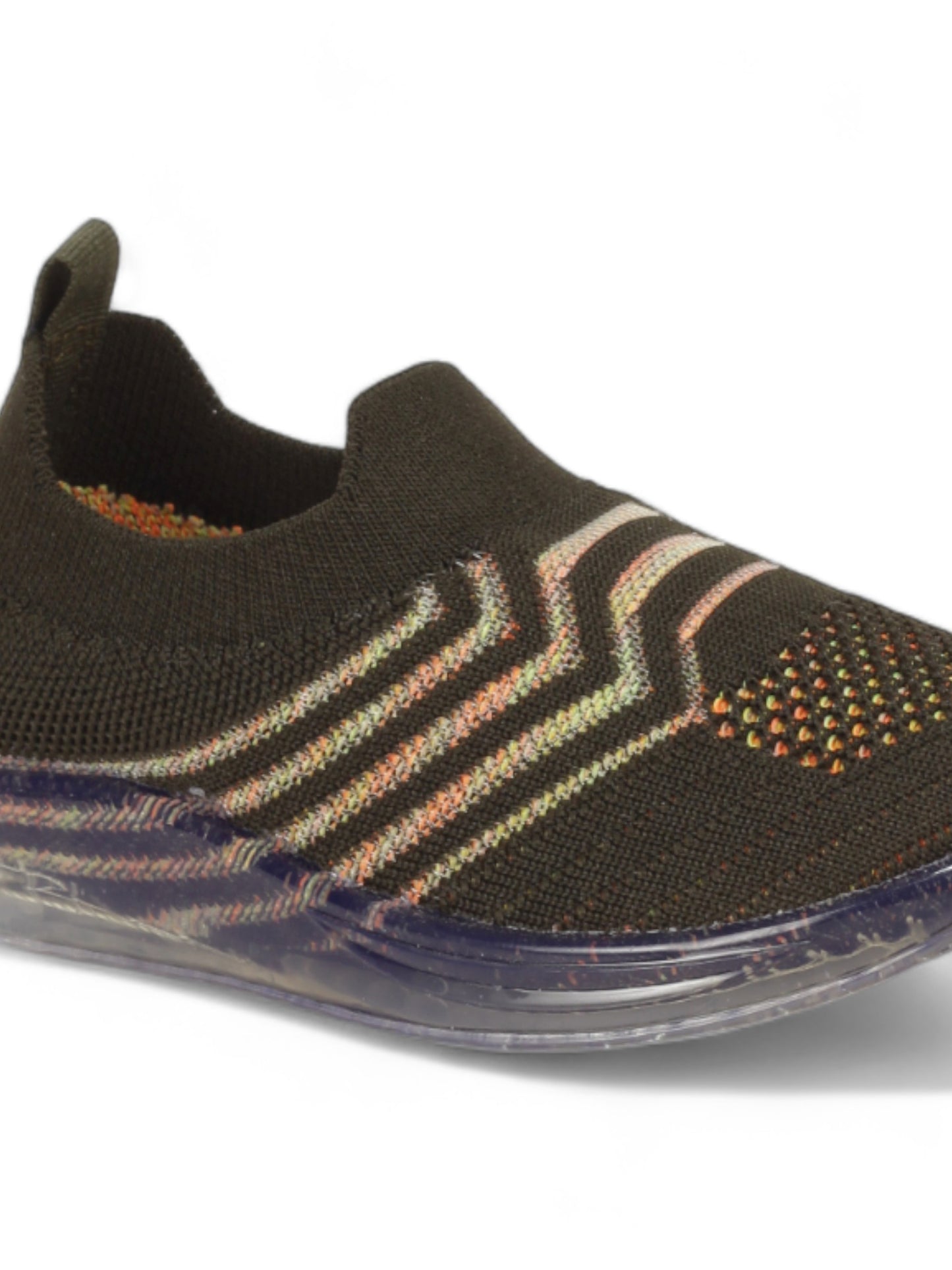 Sports Slip On Shoes With Led Light - Green
